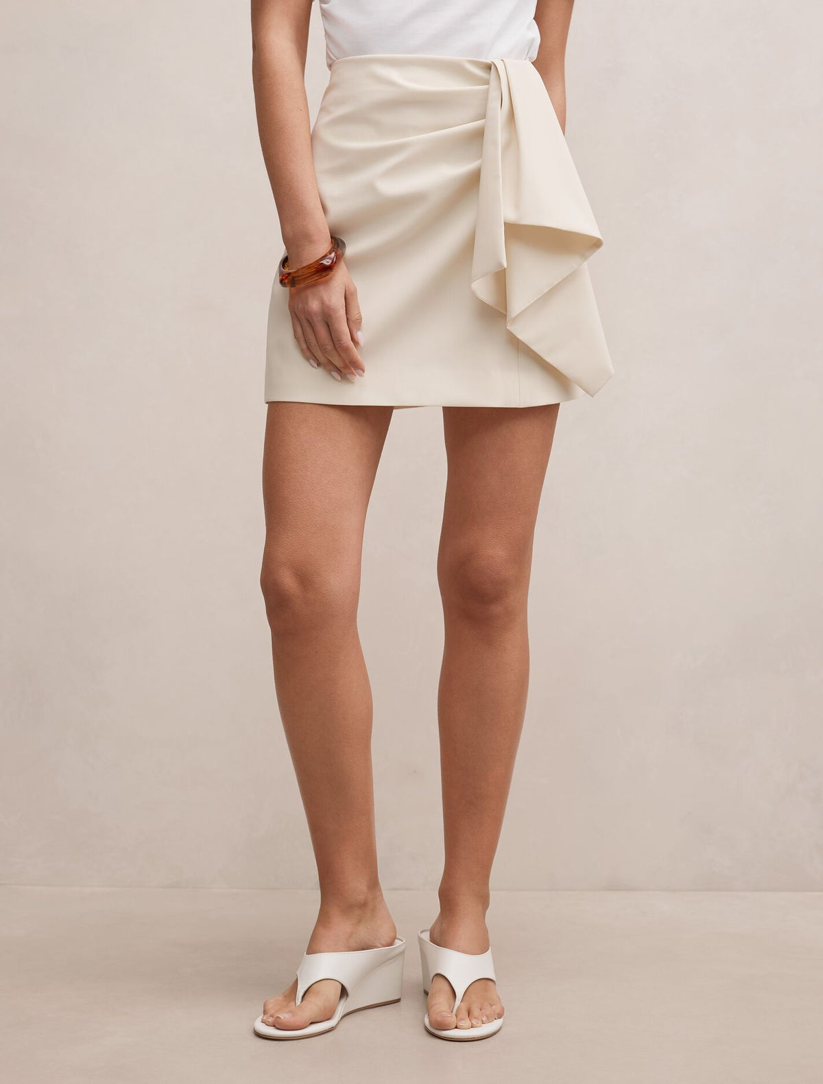 Lexi Drape Mini Skirt Cream Forever New