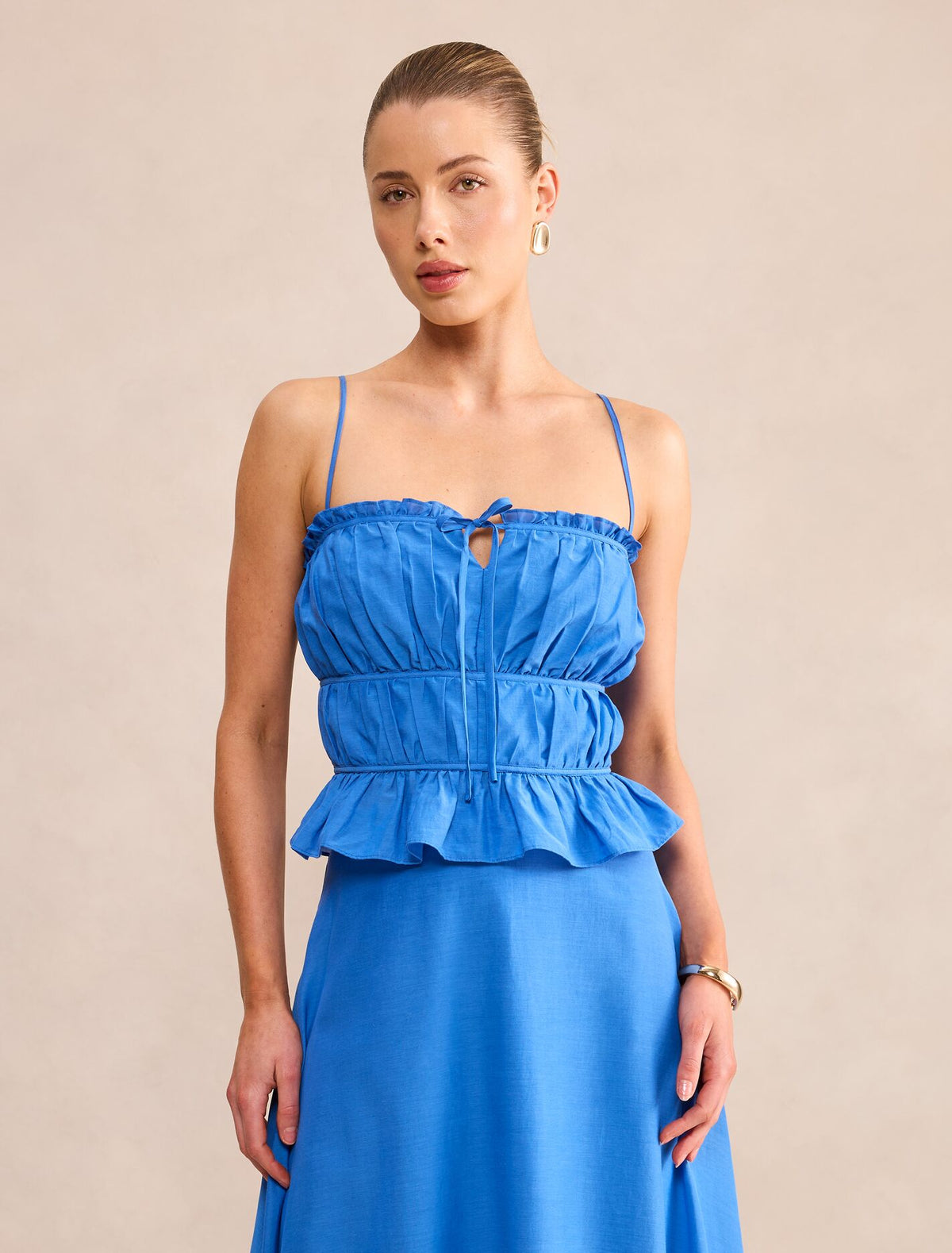Adelaide Ruched Top Palace Blue Co-Ord Forever New
