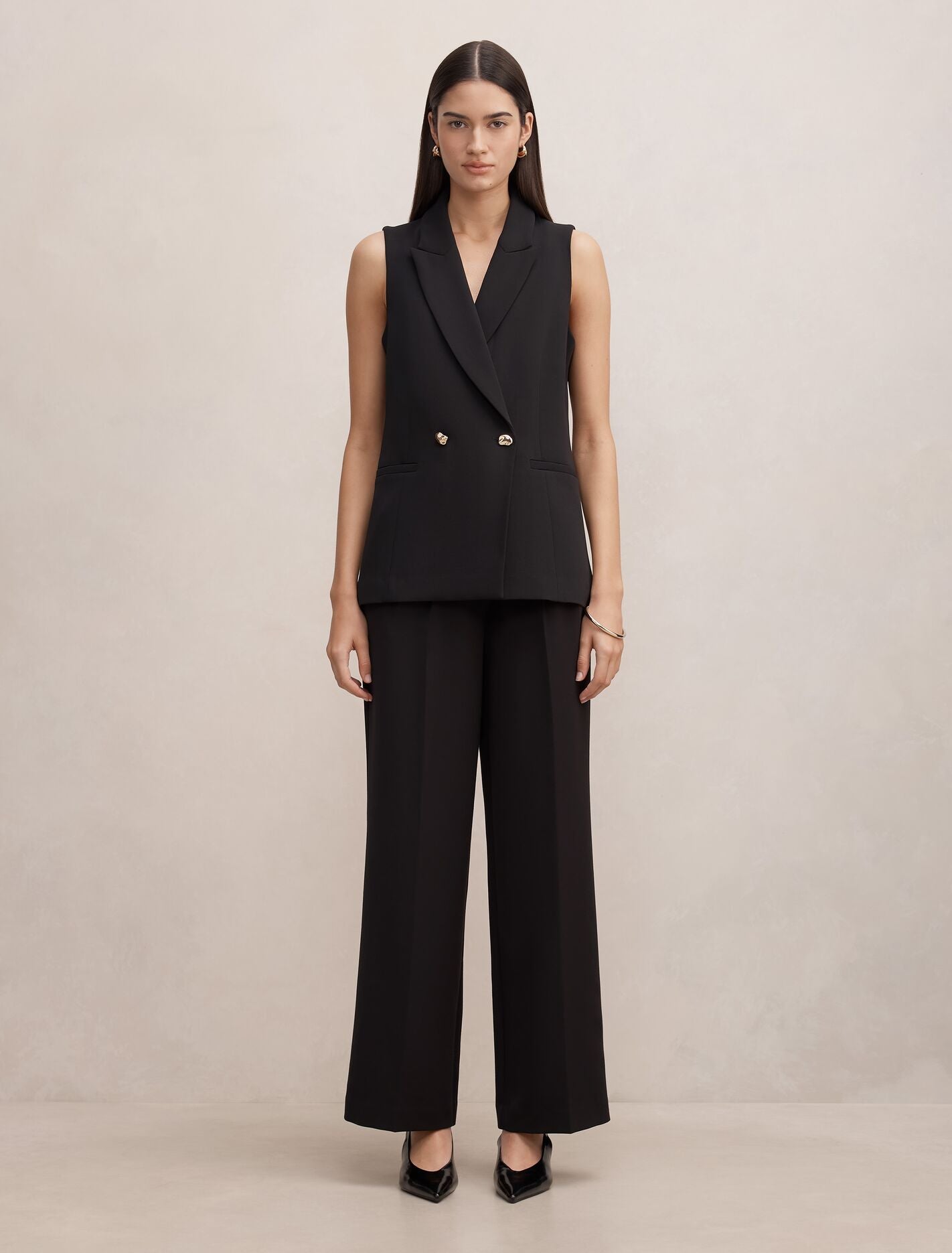 Dani Double Breasted Sleeveless Blazer Forever New
