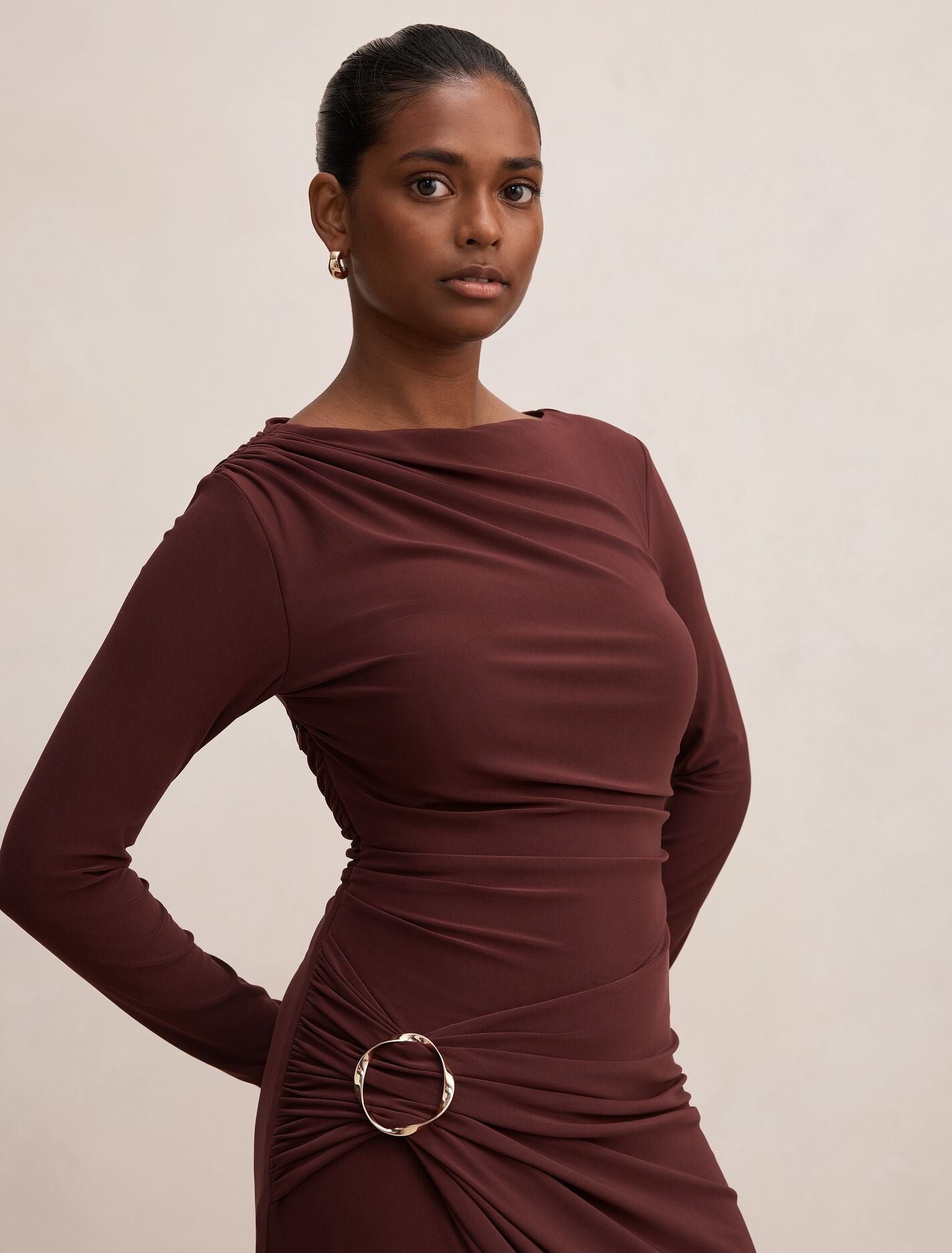 Kingsley Petite Hardware Jersey Midi Dress Forever New
