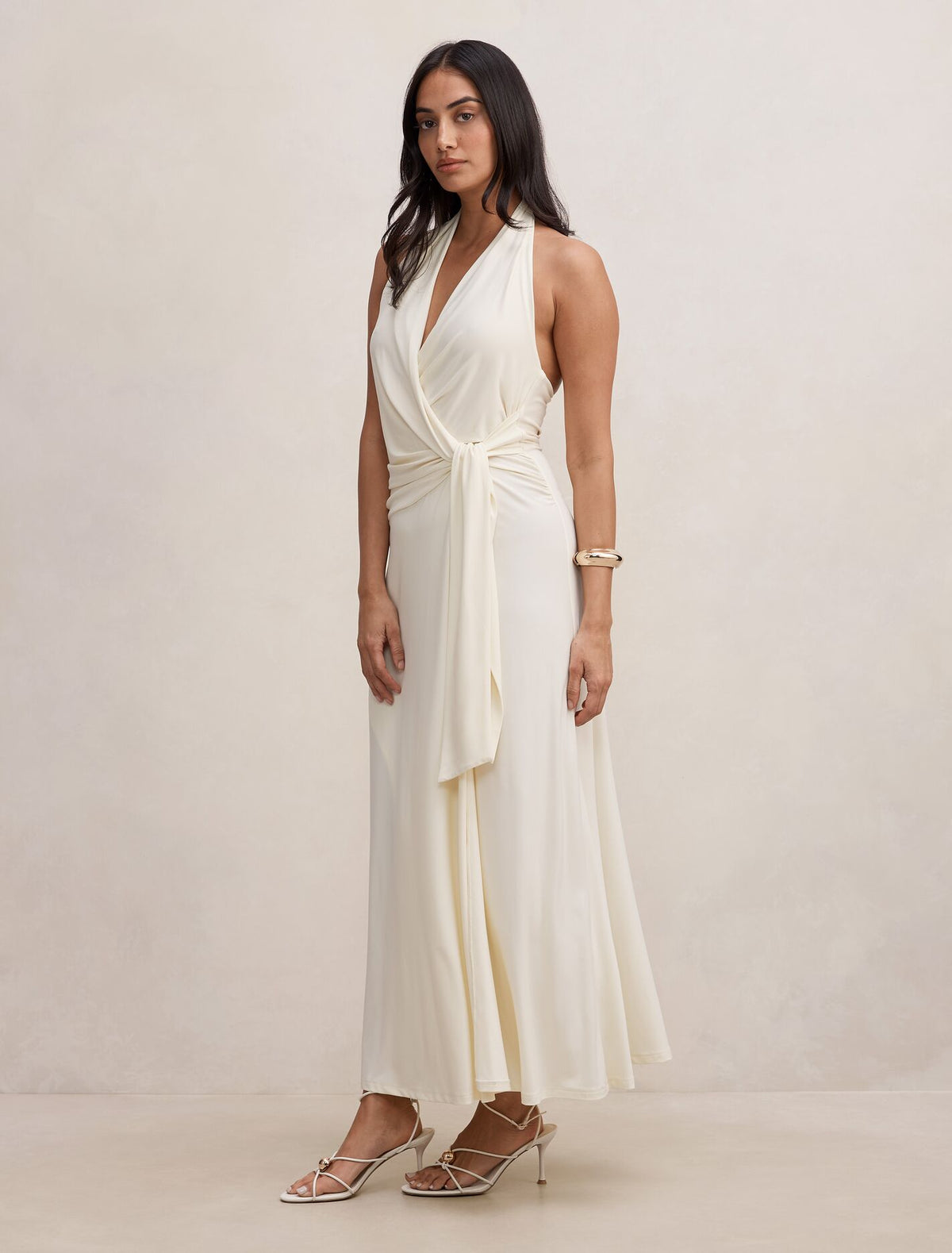 Aaliyah Wrap Halter Midi Dress Forever New