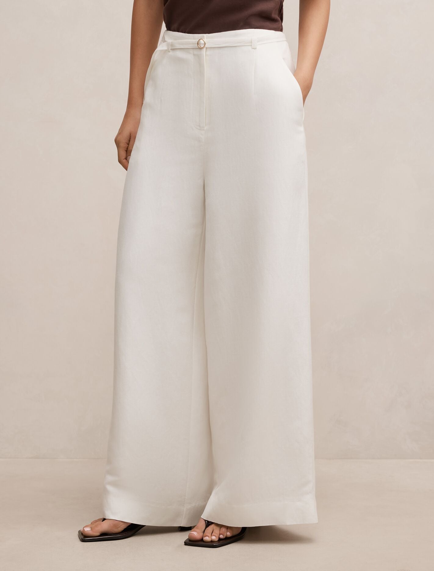 Matilda Linen Blend Wide Leg Pants Forever New