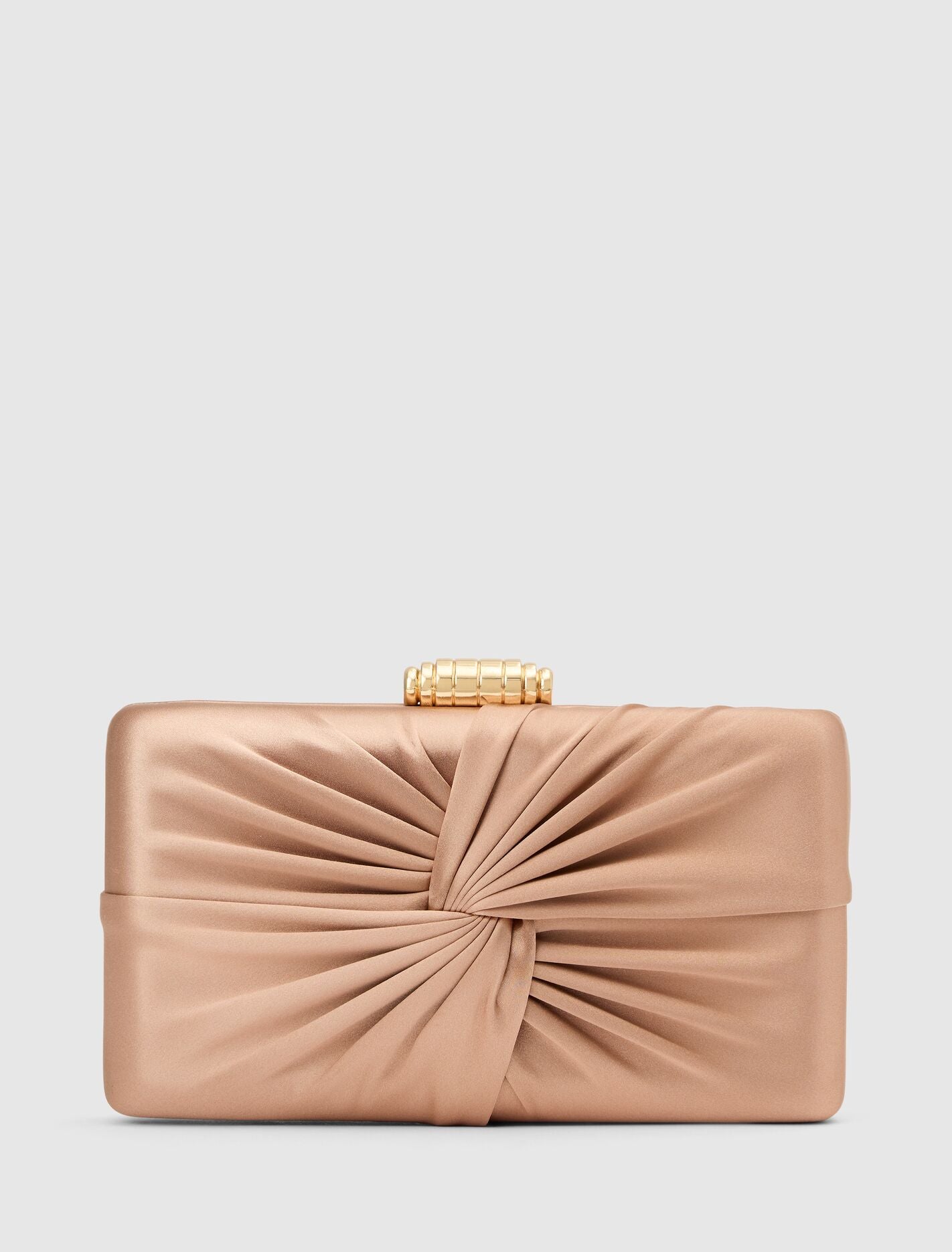 Tate Twist Satin Hardcase Clutch 0 Rose Forever New