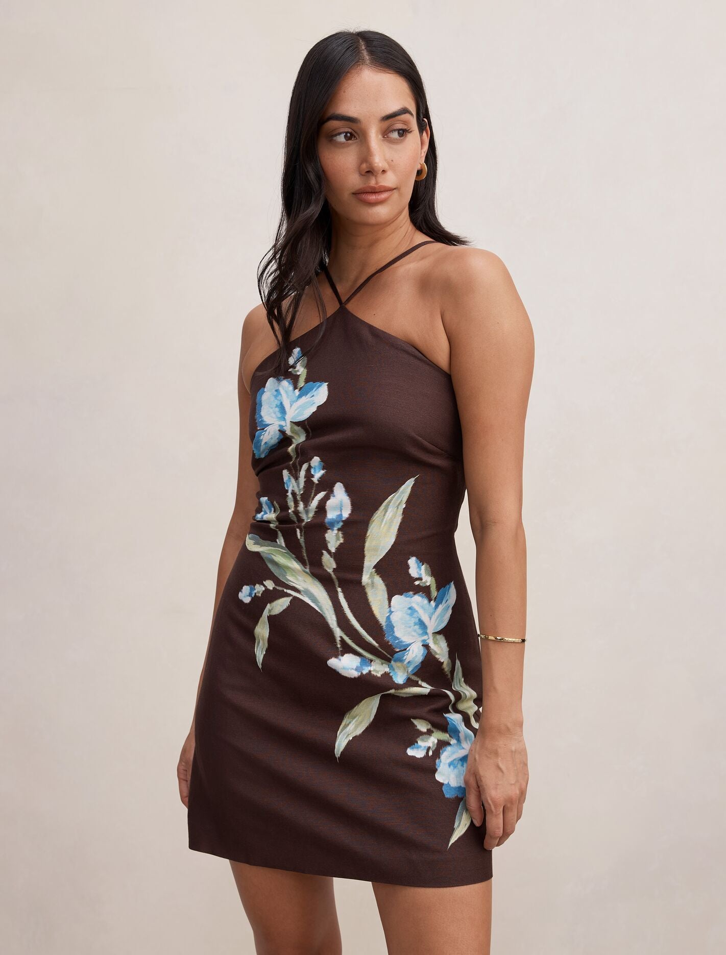 Beau Halter Neck Mini Dress Halifax Floral Forever New