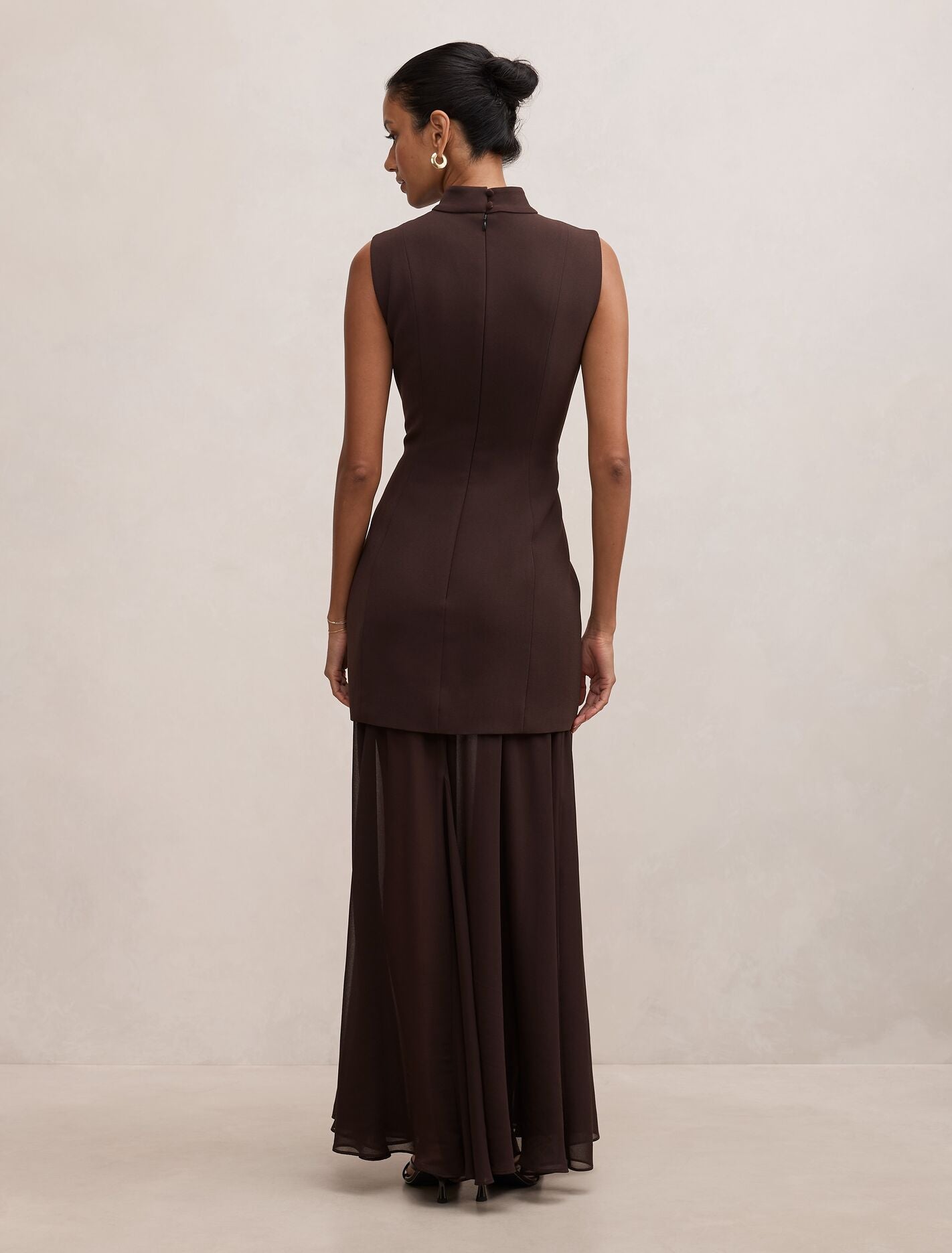 Pearl Petite High Neck Underlay Dress Forever New