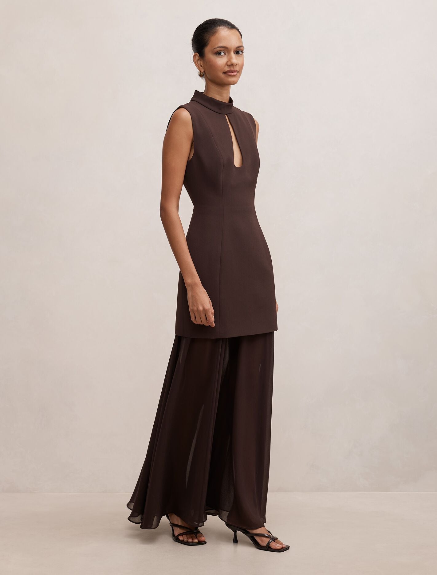 Pearl Petite High Neck Underlay Dress Forever New