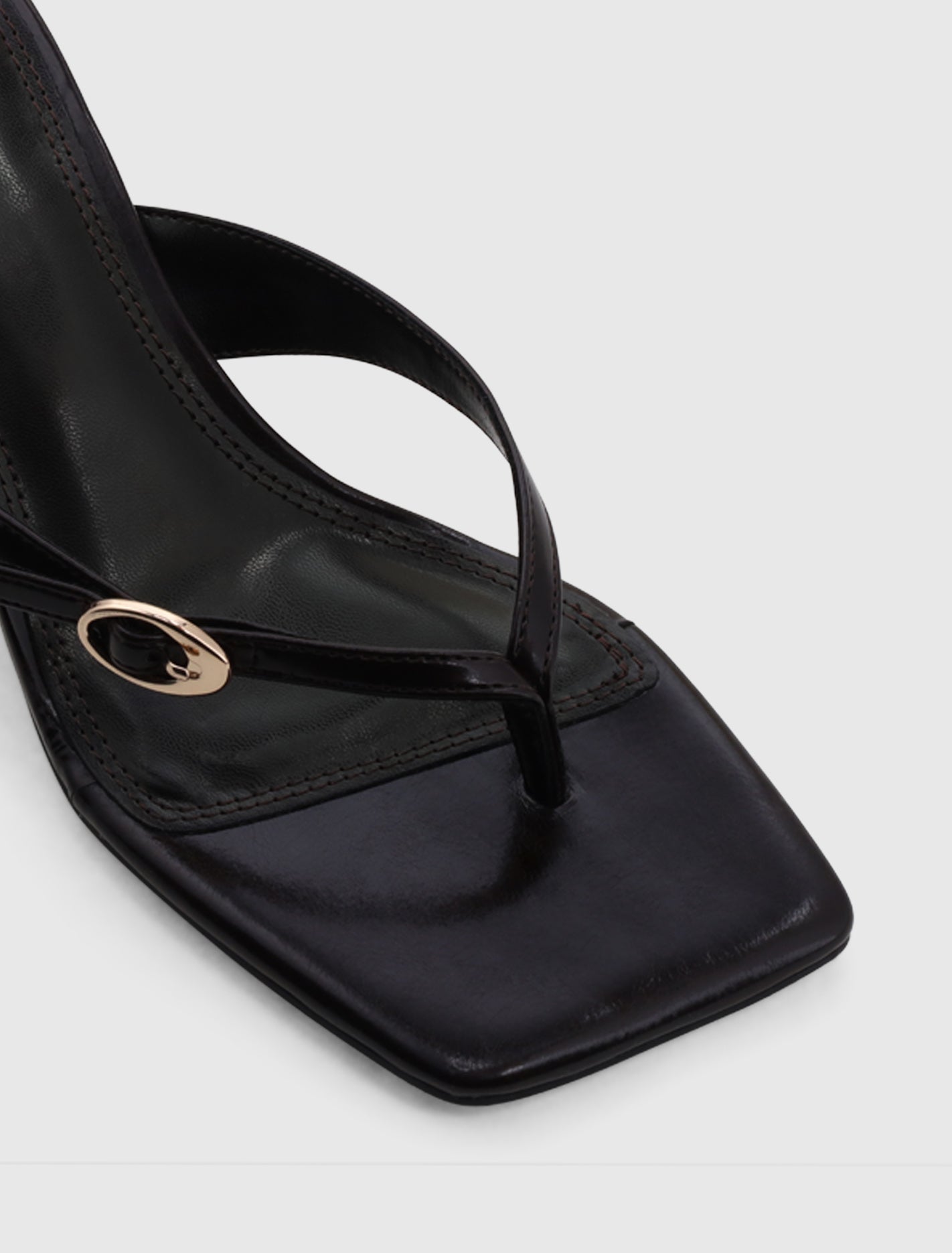 Belinda 2 Buckle Detail Thong Heeled Sandal