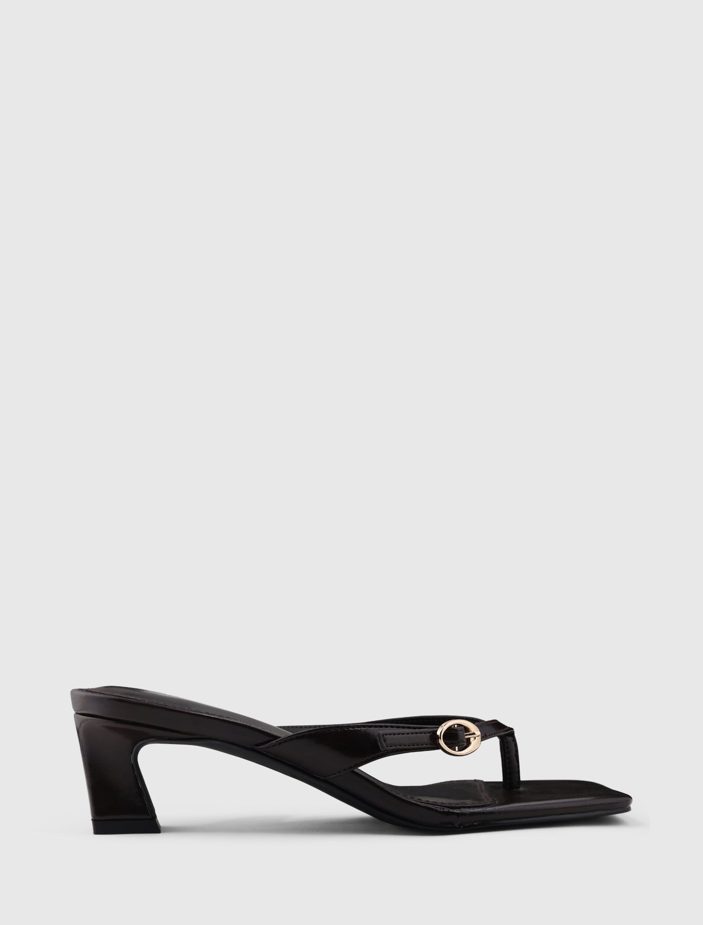 Belinda 2 Buckle Detail Thong Heeled Sandal