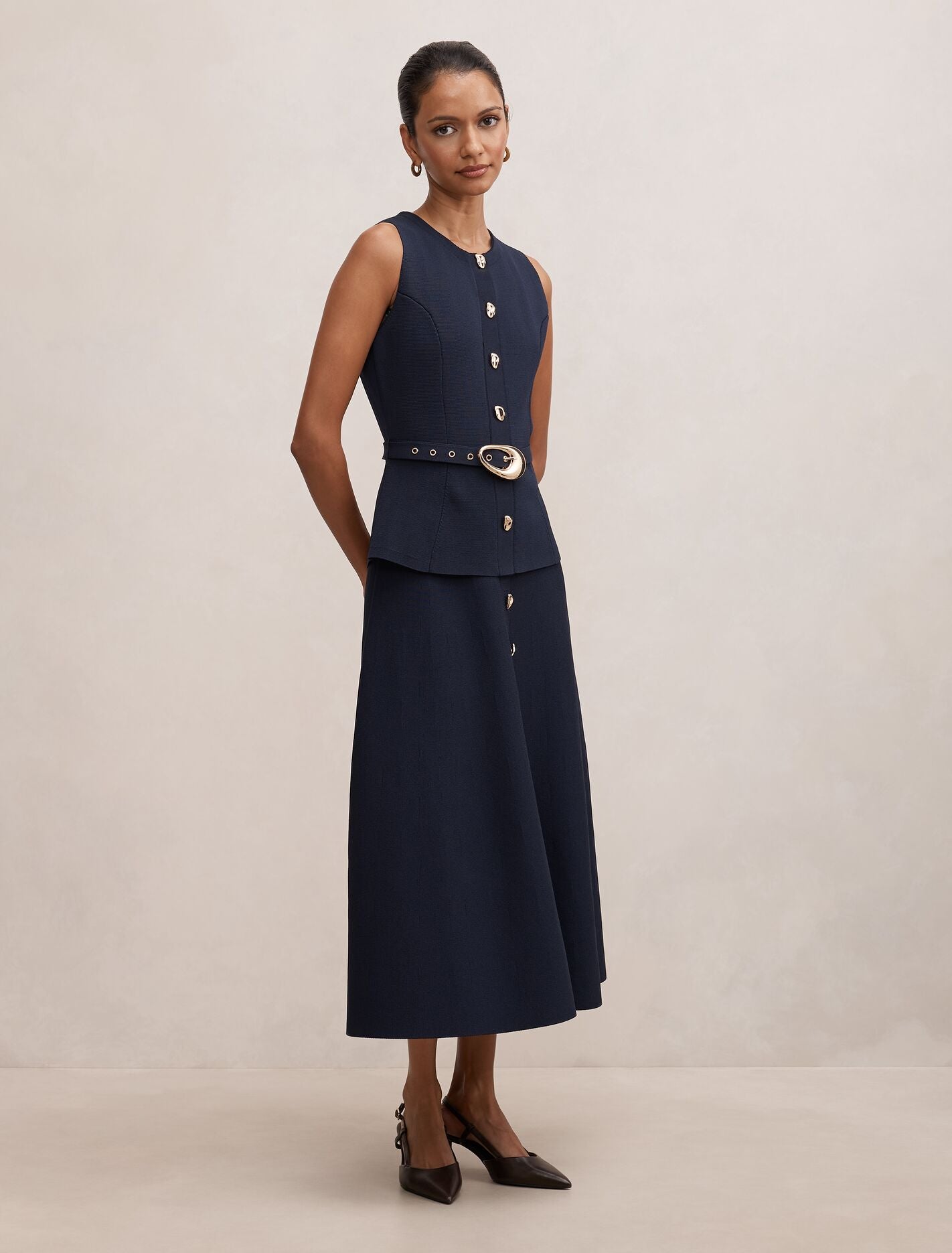 Amelia Petite Layered A-Line Midi Dress Forever New