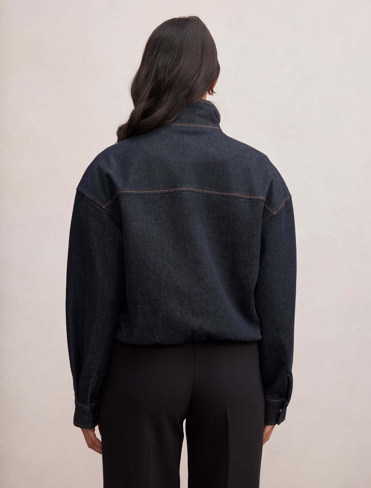 Lola Funnel Neck Denim Jacket Forever New