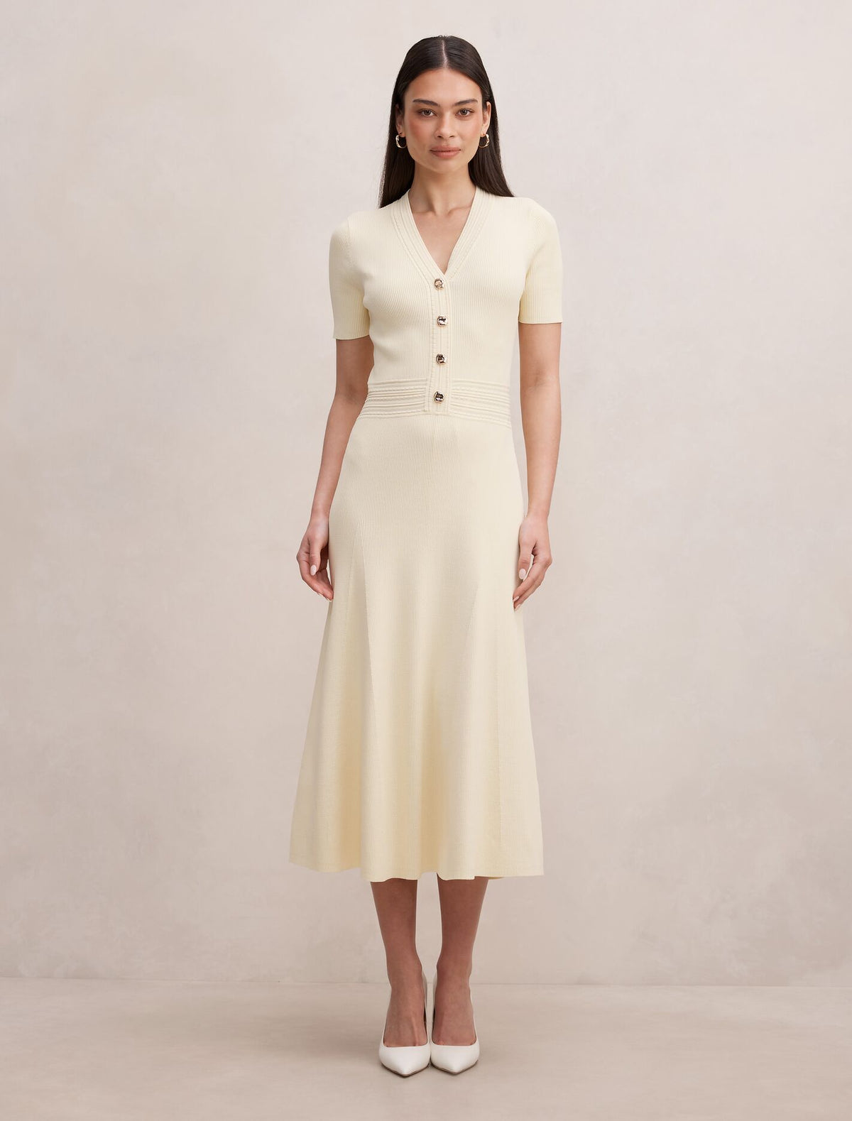 Niki V-Neck Stitch Knit Dress