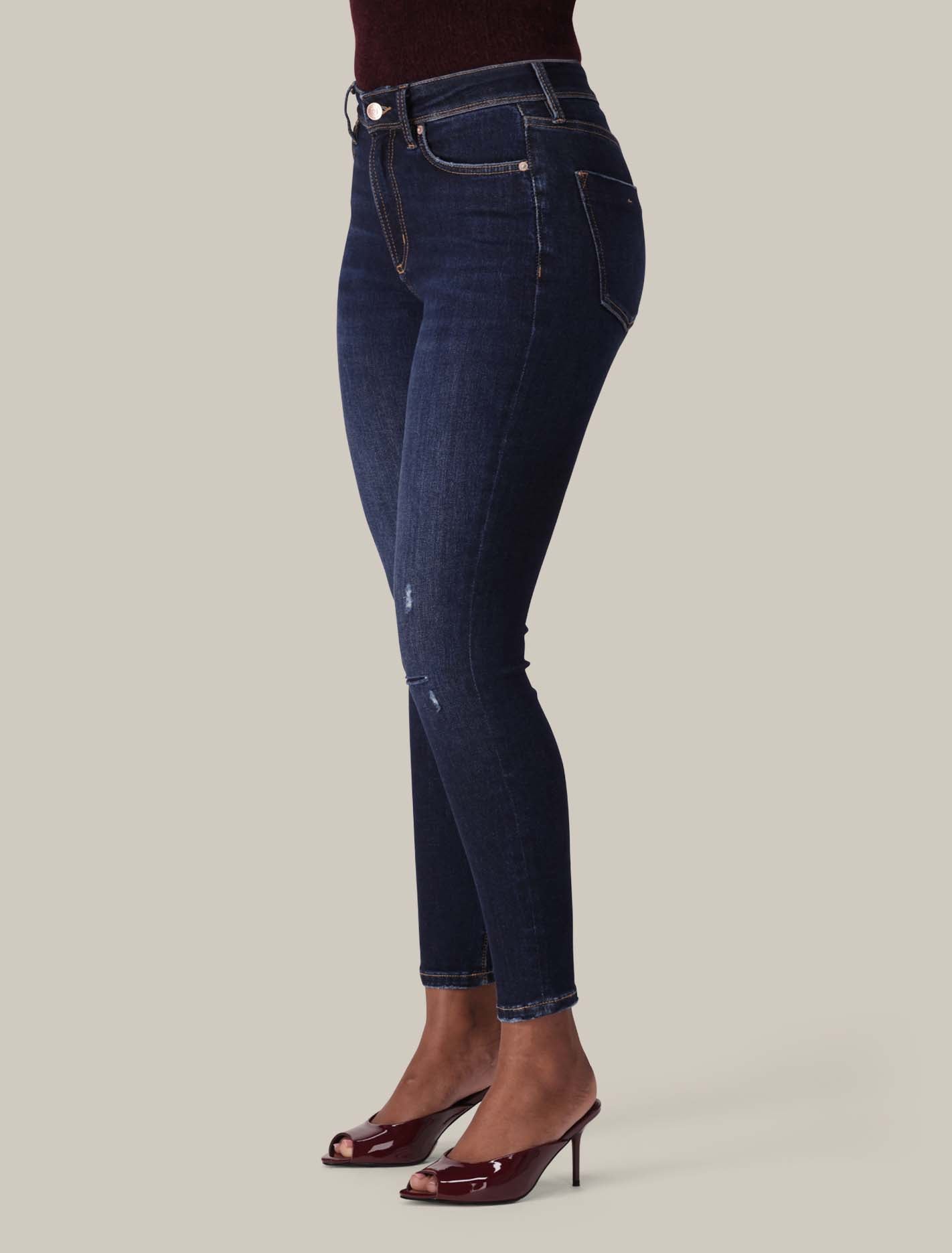Nala Mid-Rise Dark Ripped Skinny Jeans Forever New