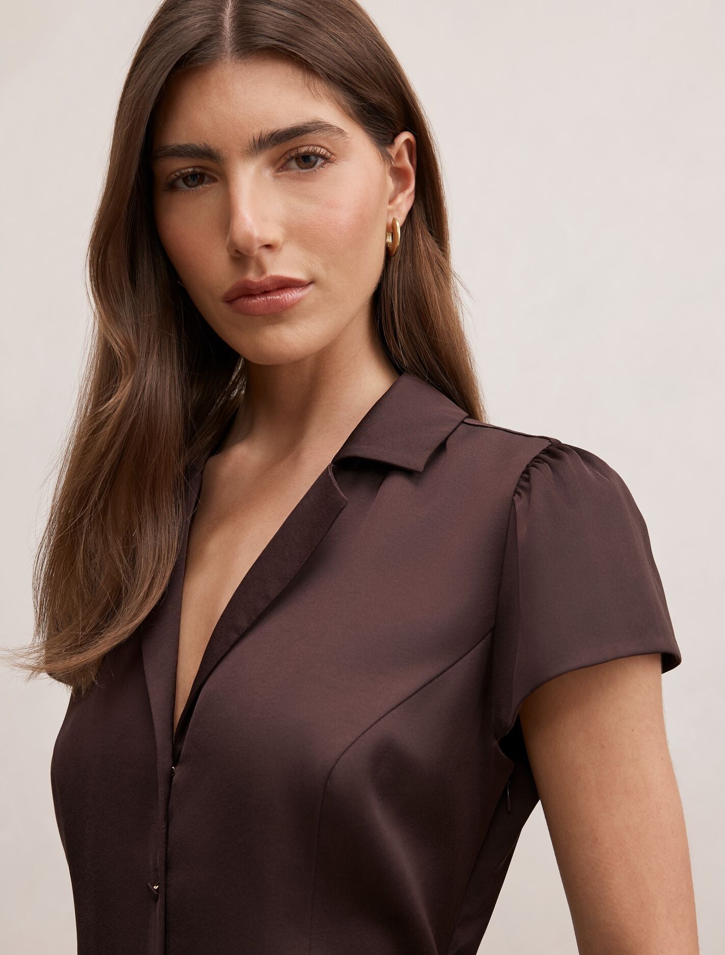 Blair Satin Collared Mini Dress Forever New
