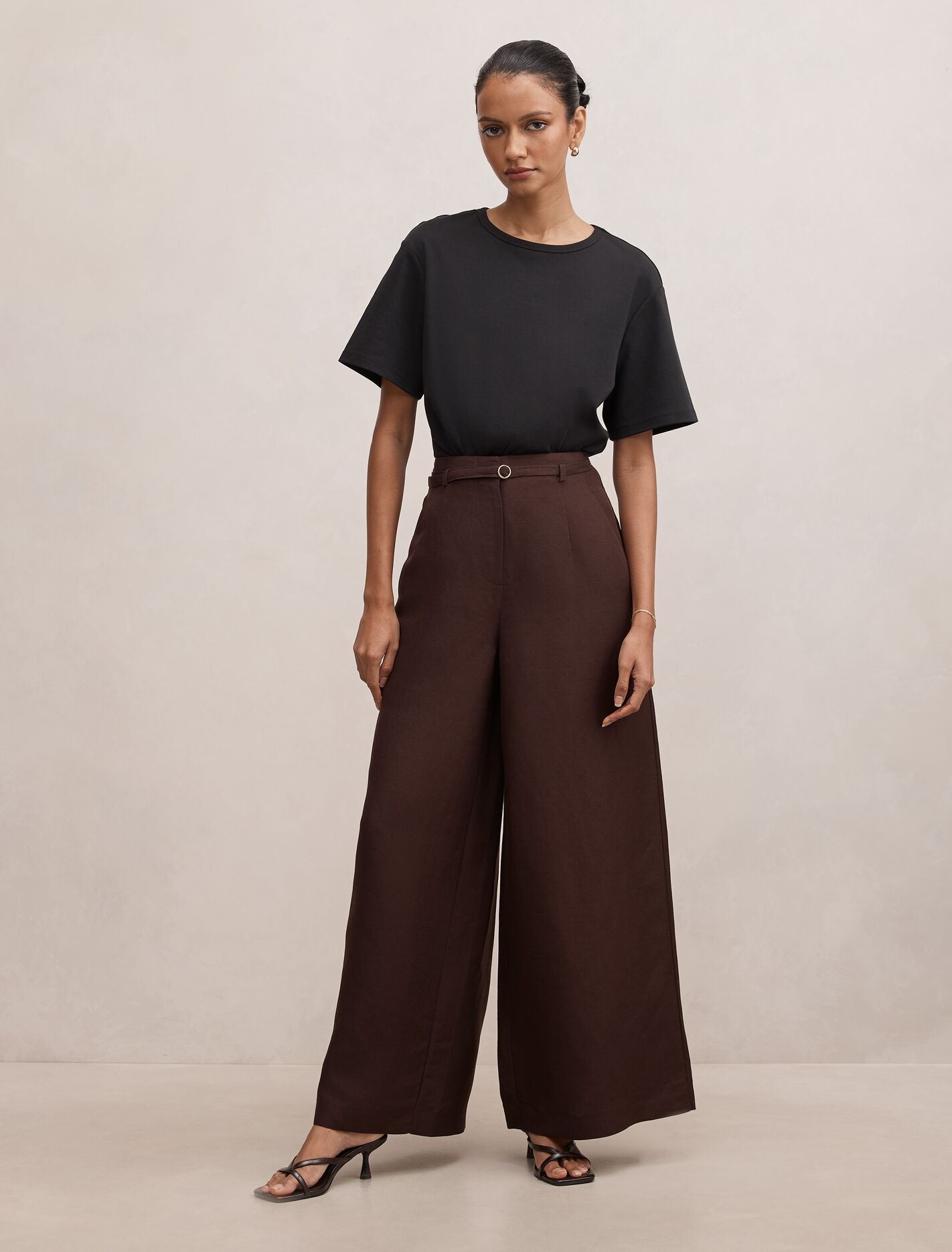 Matilda Petite Linen Blend Wide Leg Pants Forever New
