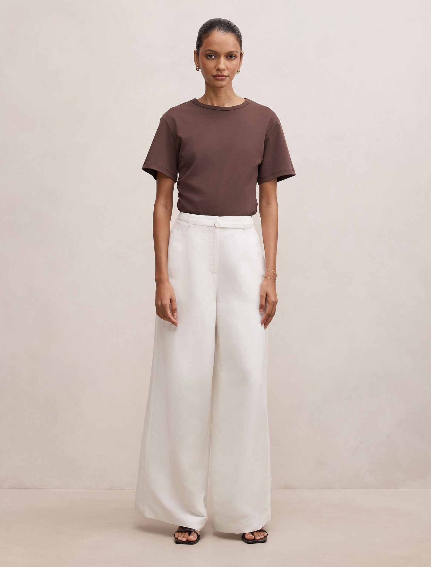 Matilda Petite Linen Blend Wide Leg Pants Forever New