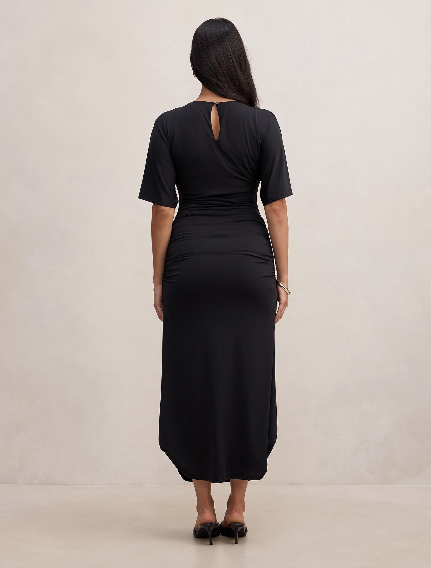 Colbie Gathered Jersey Midi Dress Forever New