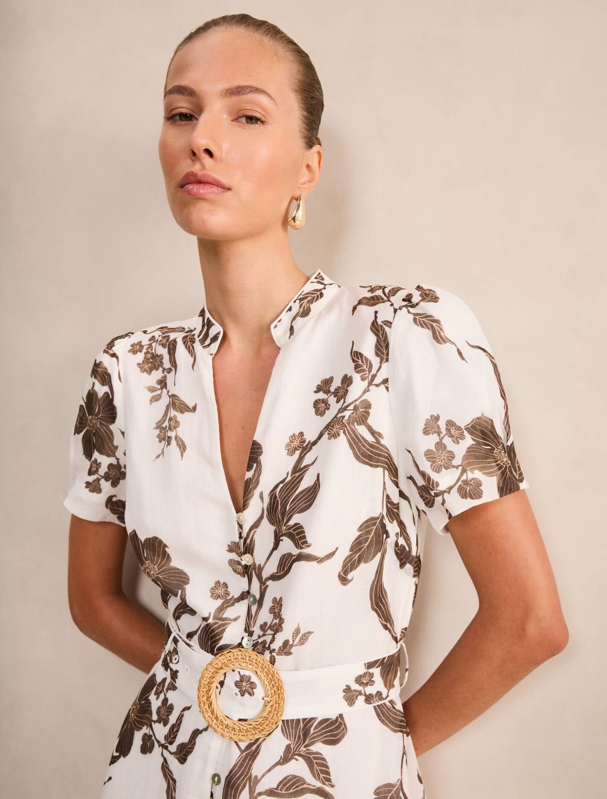 Bree Printed Shirt Midi Dress