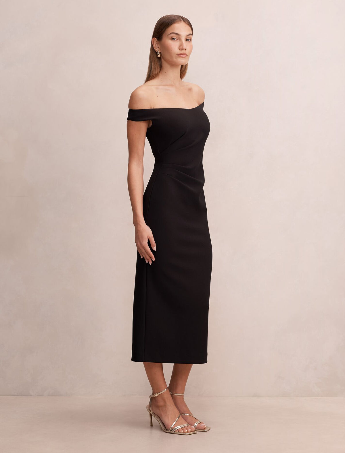 Zaria Off Shoulder Bodycon Midi Dress Forever New