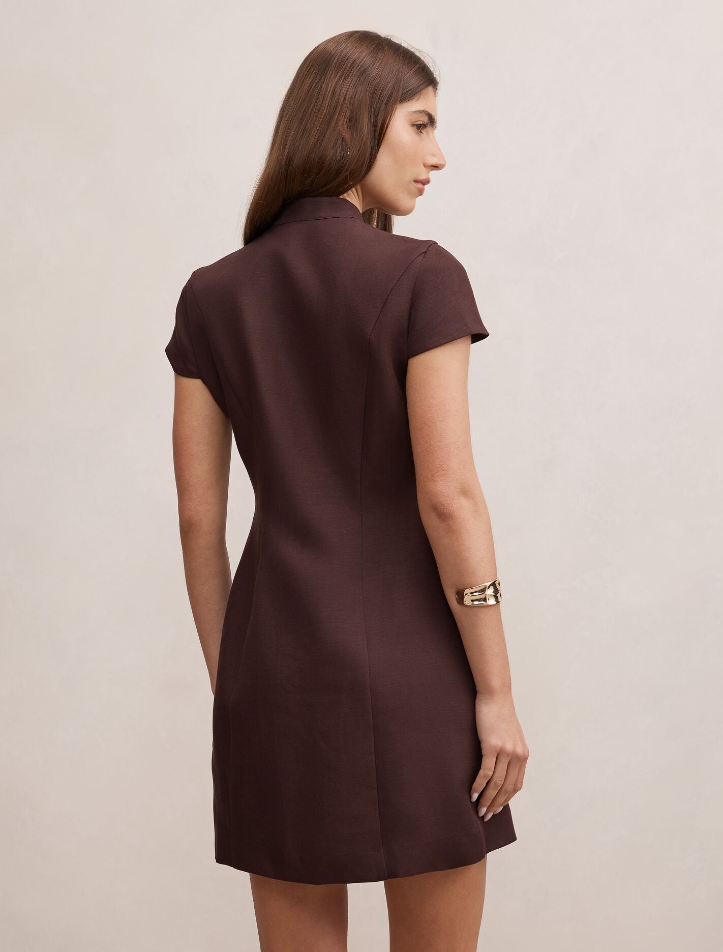 Jessie Asym Button Collar Mini Dress Forever New