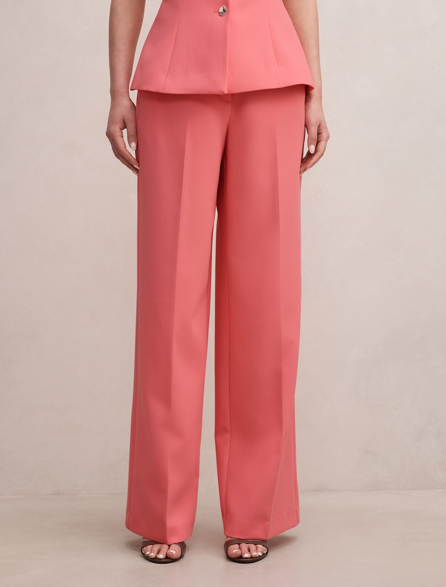 Pia Wide Leg Suit Pants Pink Suit Forever New