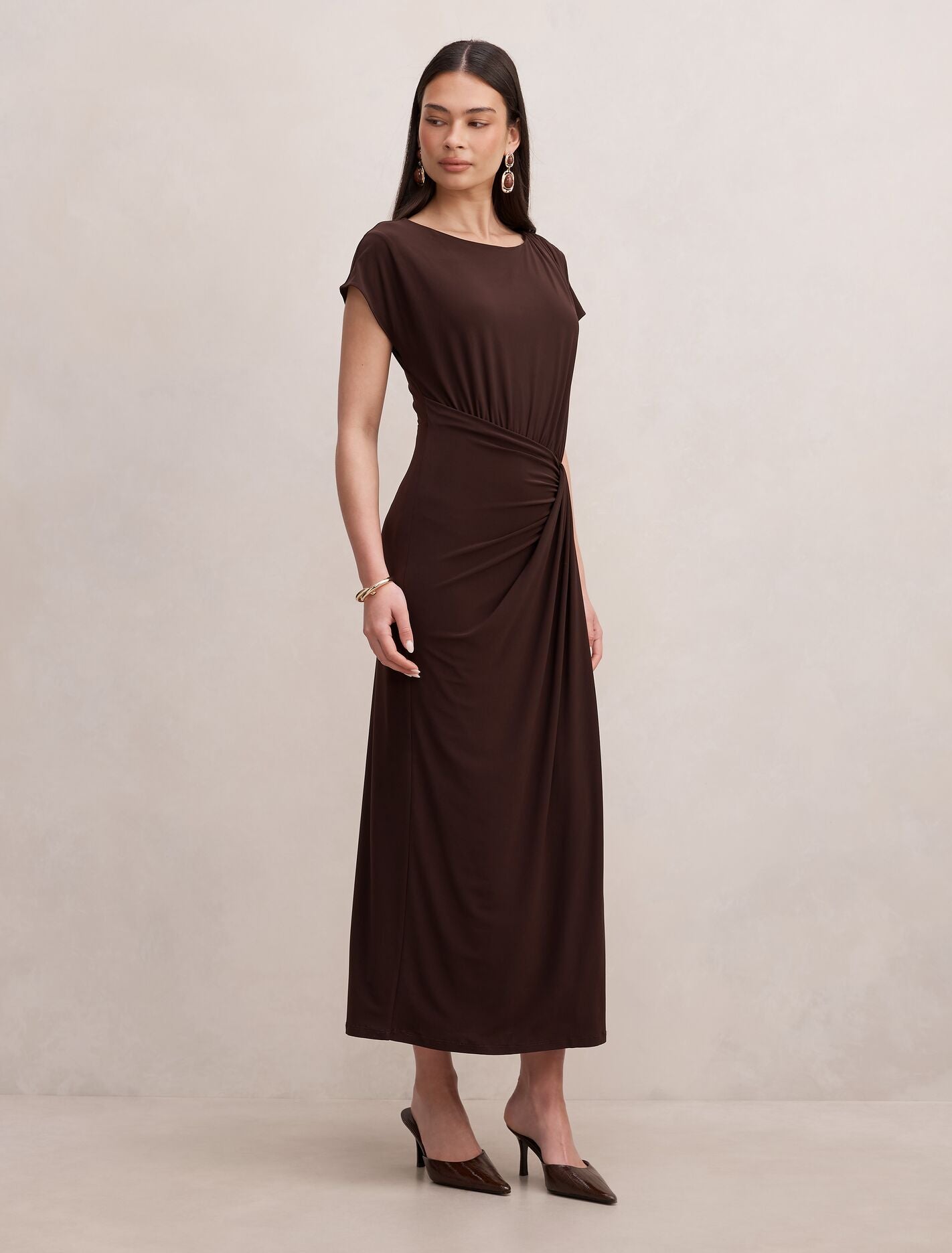 Lacie Draped Jersey Midi Dress Forever New