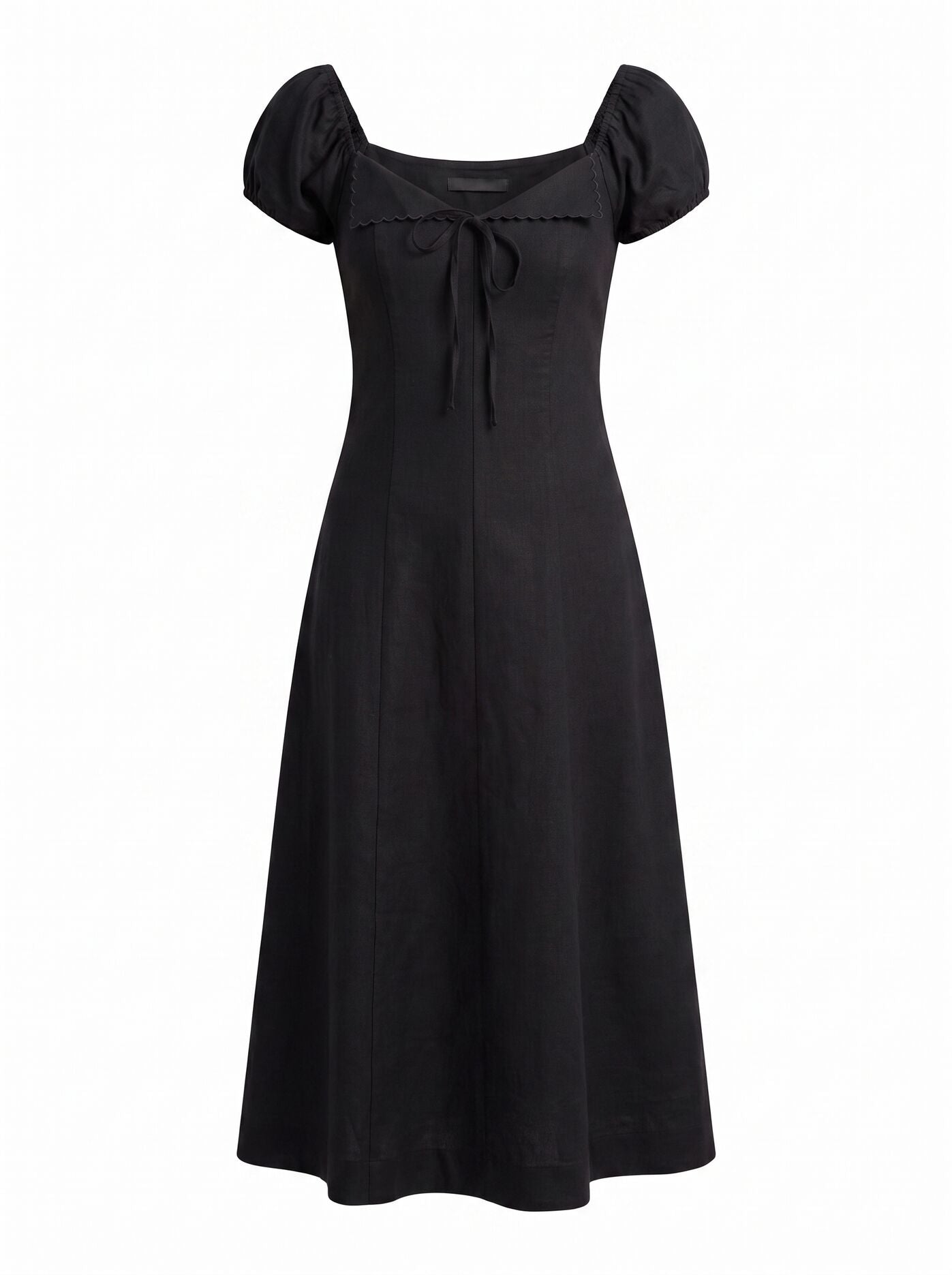 Portia Folded Collar Linen Midi Dress Forever New