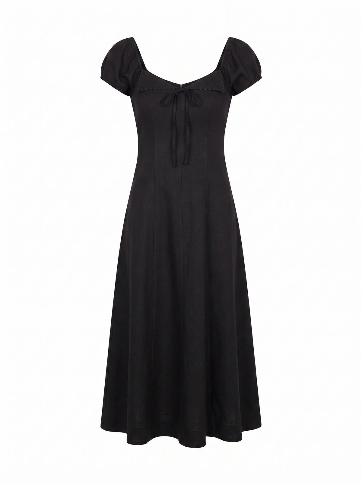 Portia Folded Collar Linen Midi Dress Forever New