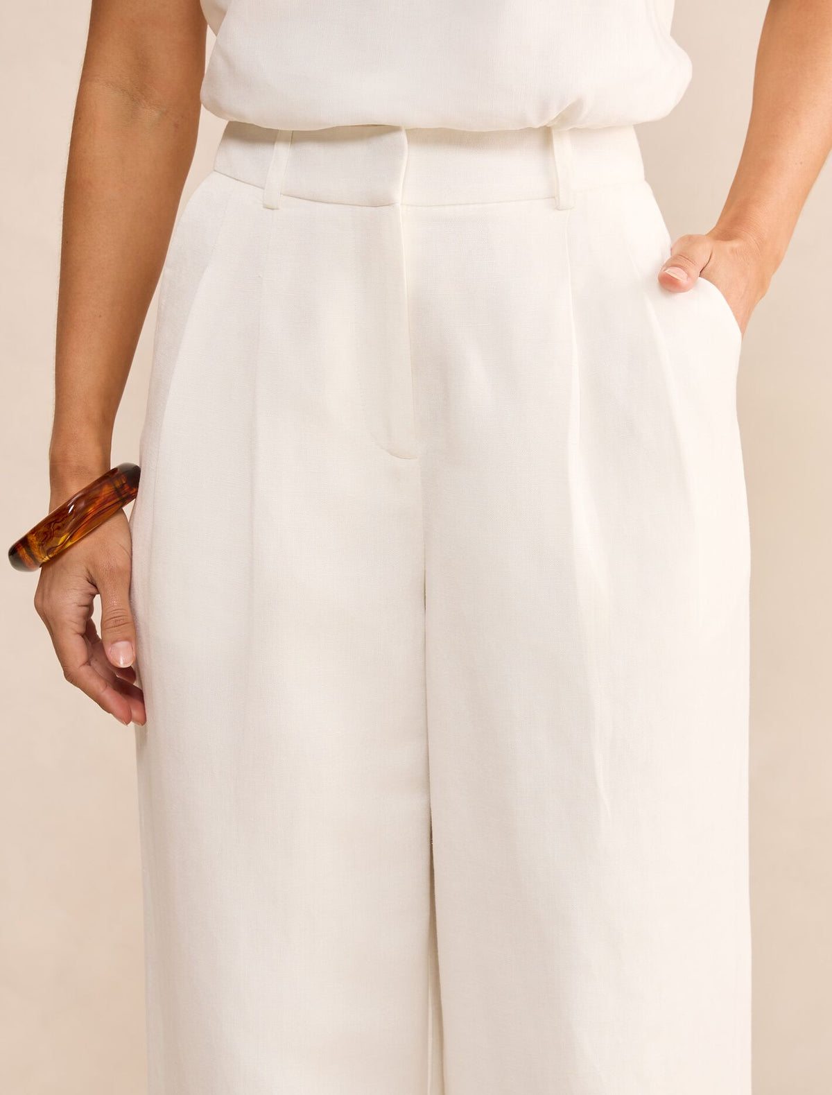 Eva Petite Linen Wide Leg Pants