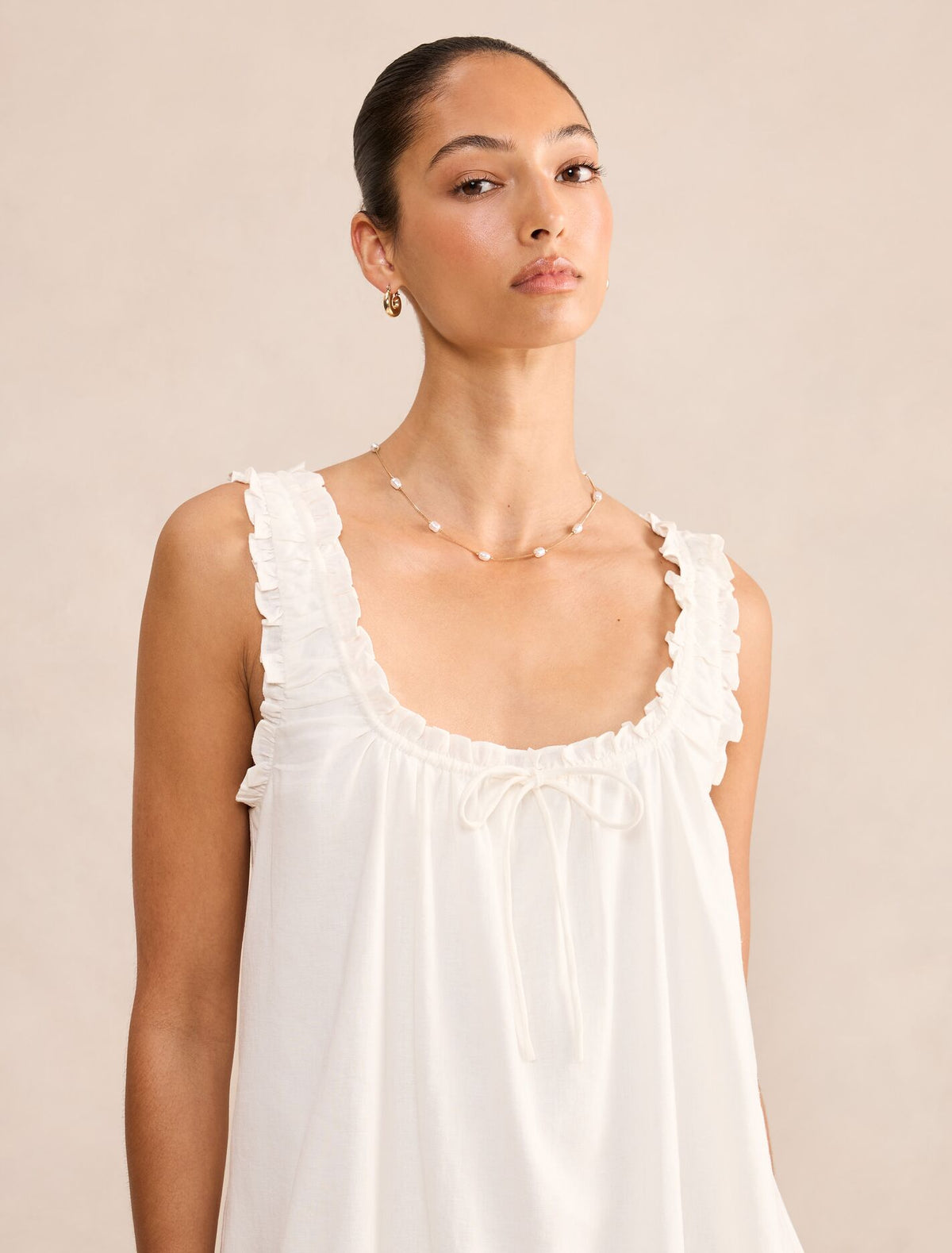 Vivi Smock Linen Mini Dress Forever New