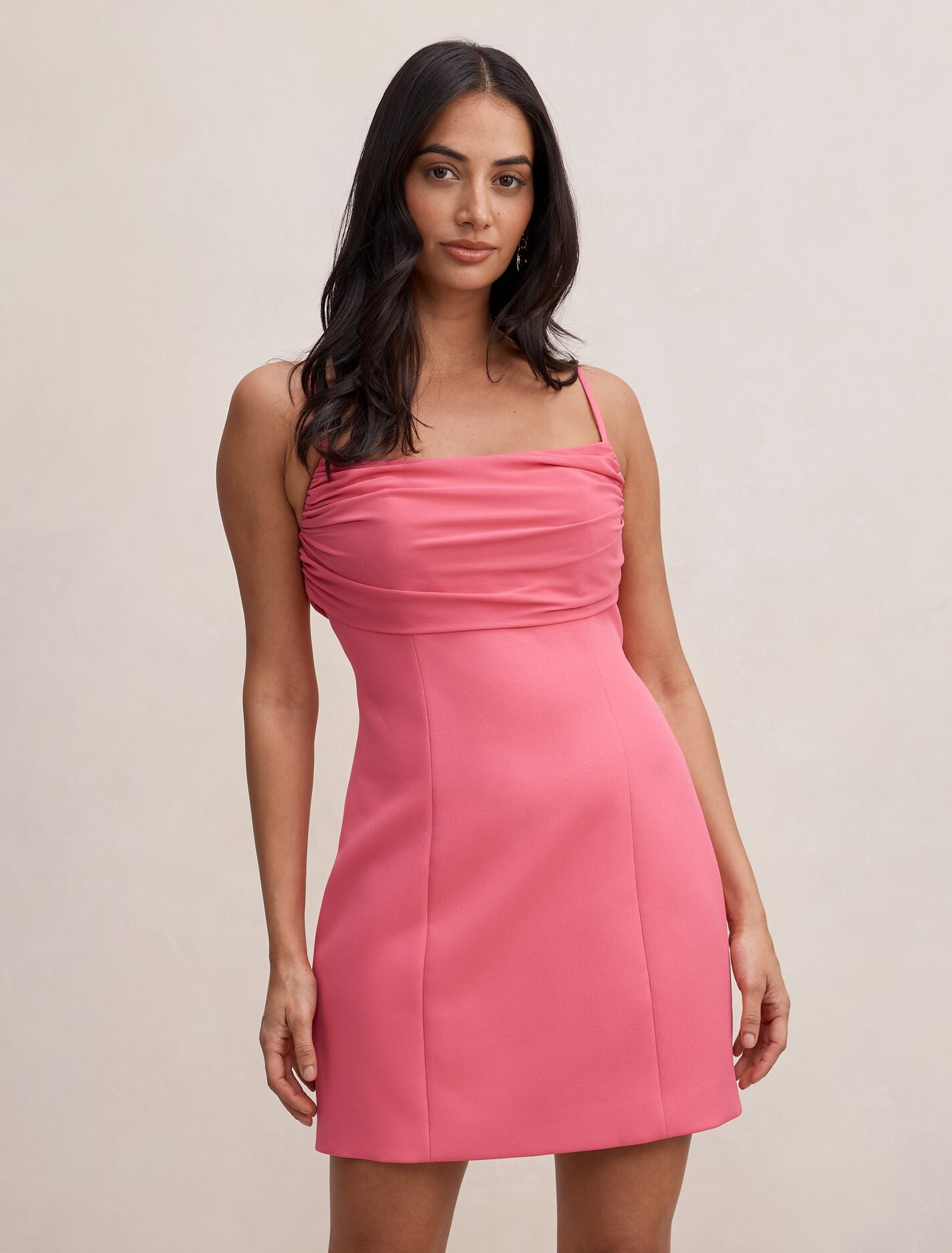 Sully Folded Cowl Mini Dress Hot Pink Forever New