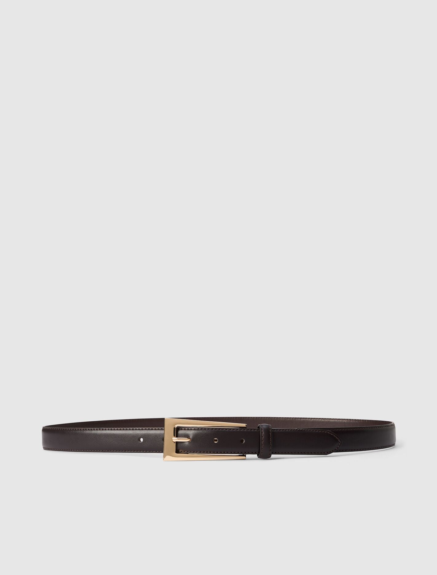 Addison Angular Buckle Belt Chocolate Forever New