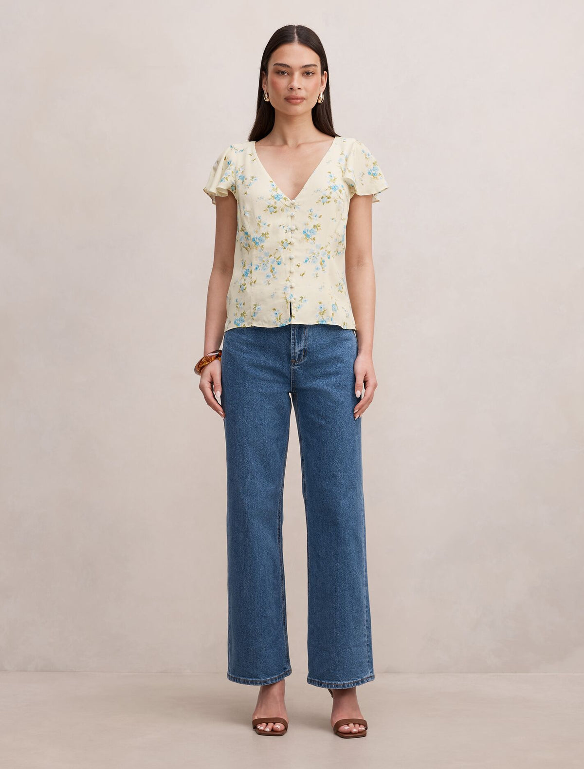 Daphne Flutter Sleeve Blouse Forever New