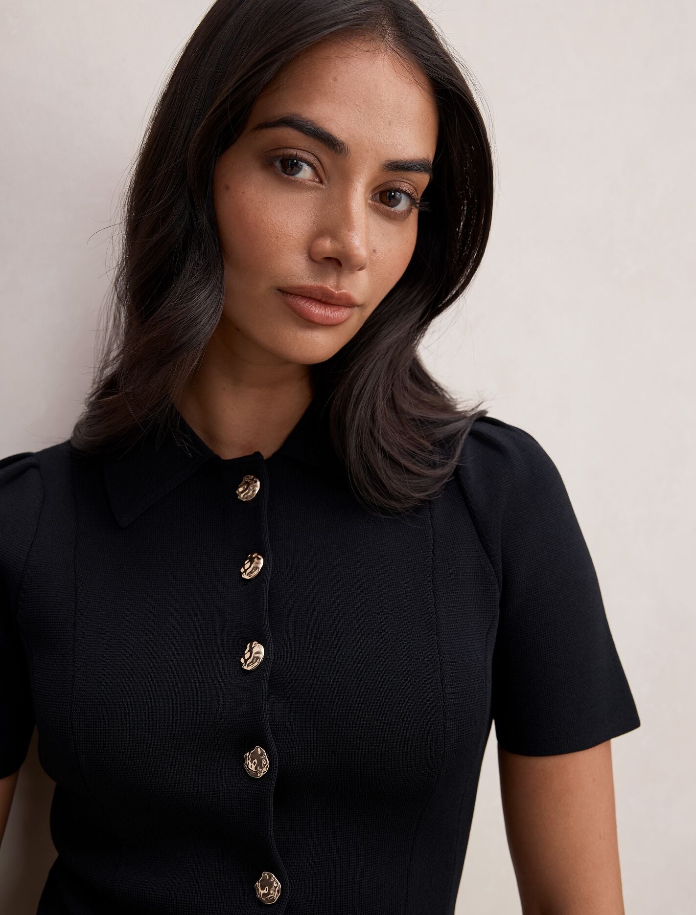 Esther Button Detail Knit Top Forever New