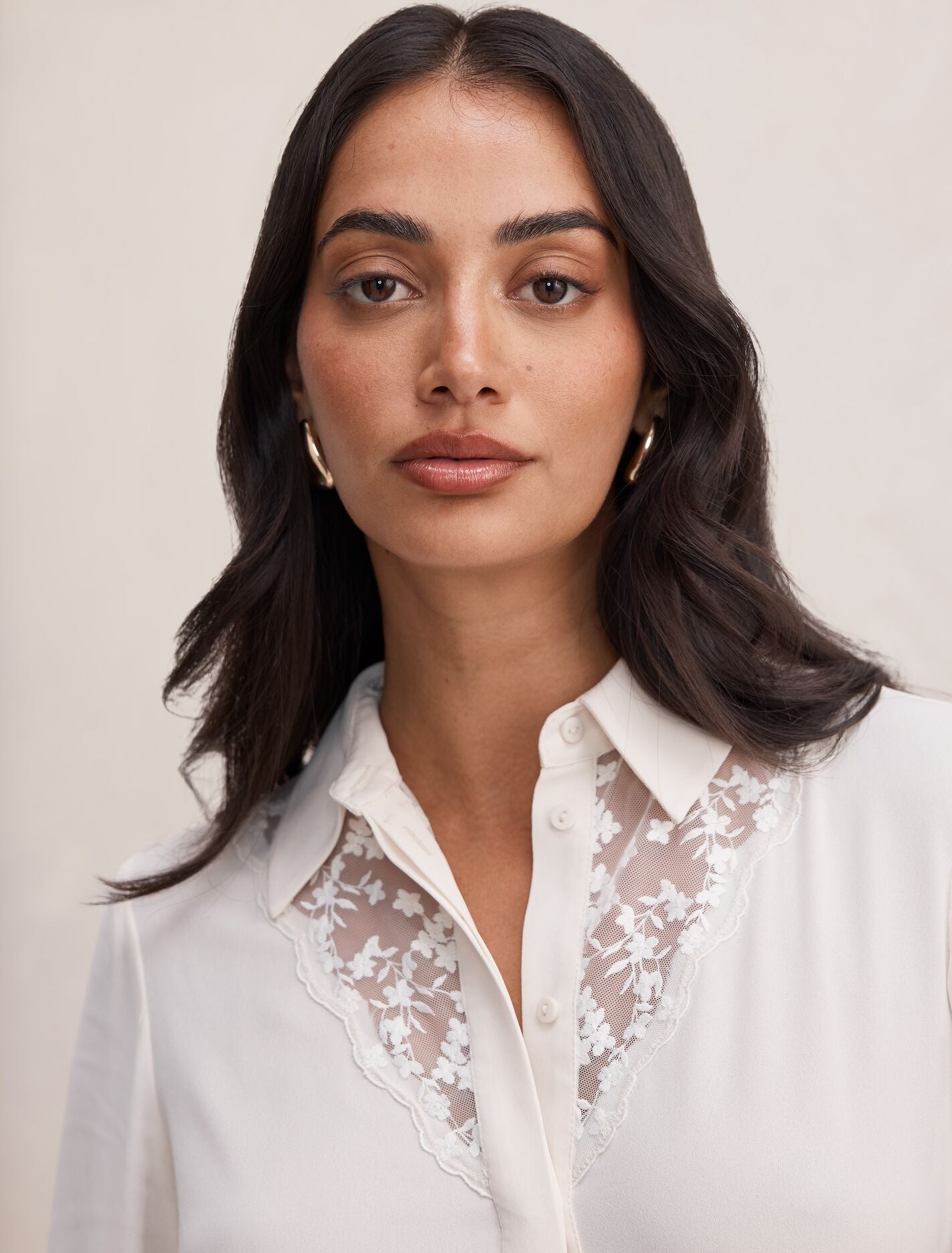 Hannah Lace Trim Shirt Forever New
