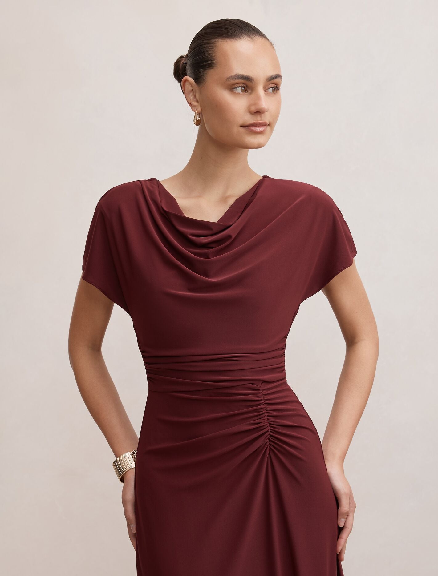 Tahnee Ruched Waist Midi Dress Forever New