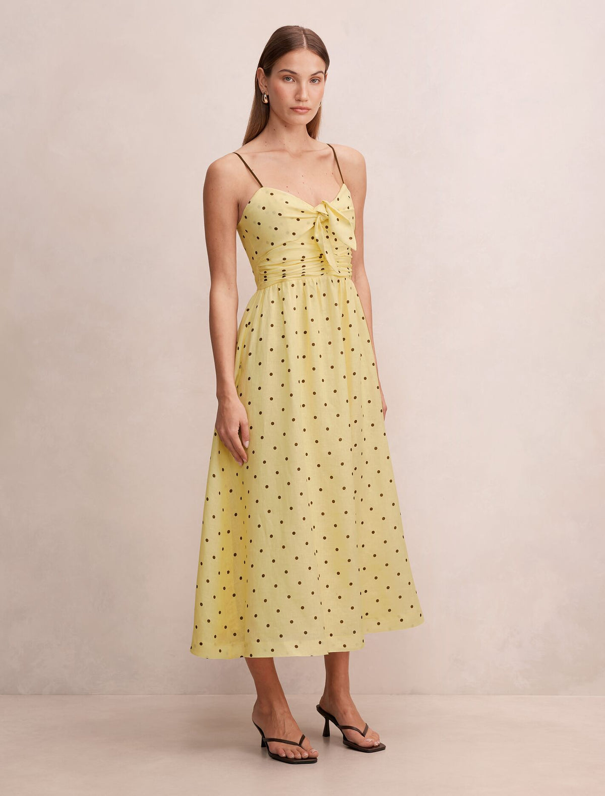 Isabella Tie Front Linen Midi Dress Forever New