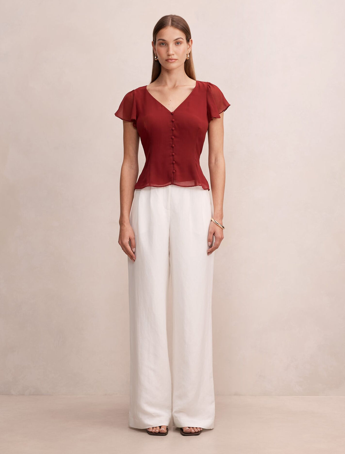Pippa Flutter Sleeve Blouse Forever New