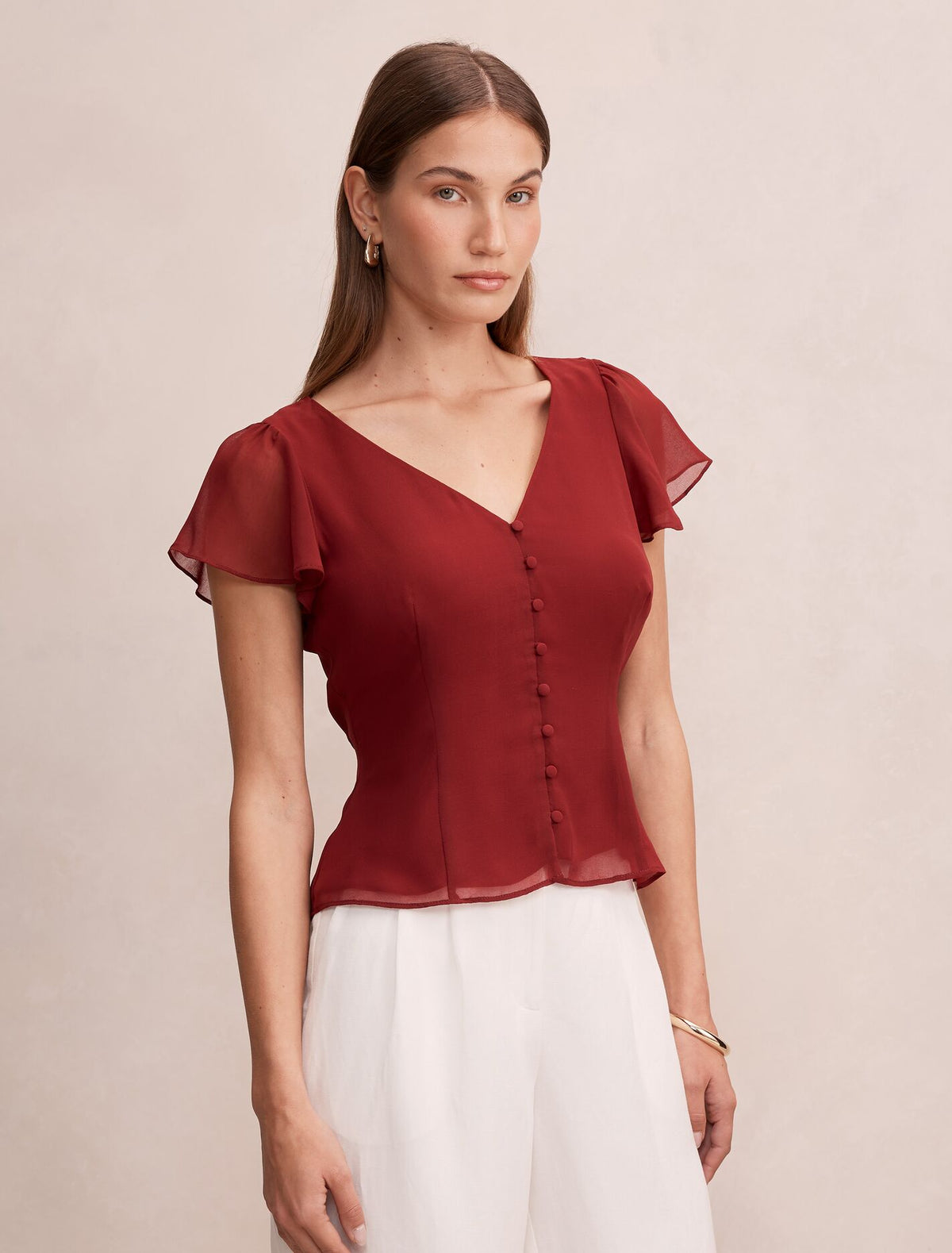 Pippa Flutter Sleeve Blouse Forever New
