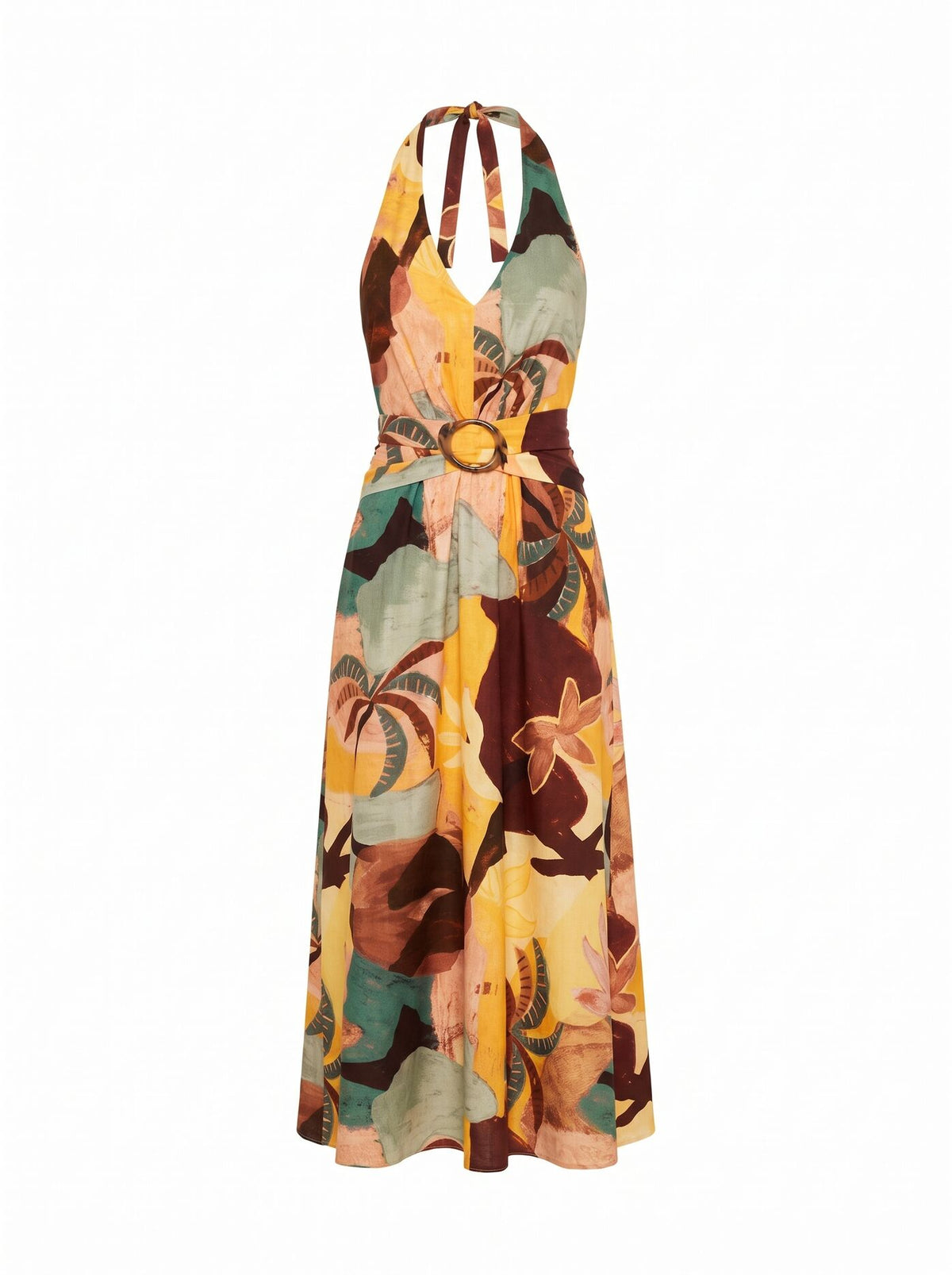 Alessi Halter Linen Midi Dress Forever New