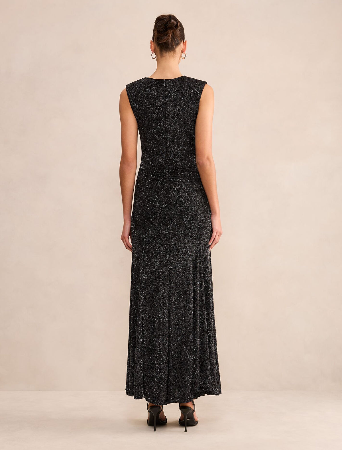 Ciara Gathered Glitter Maxi Dress Forever New