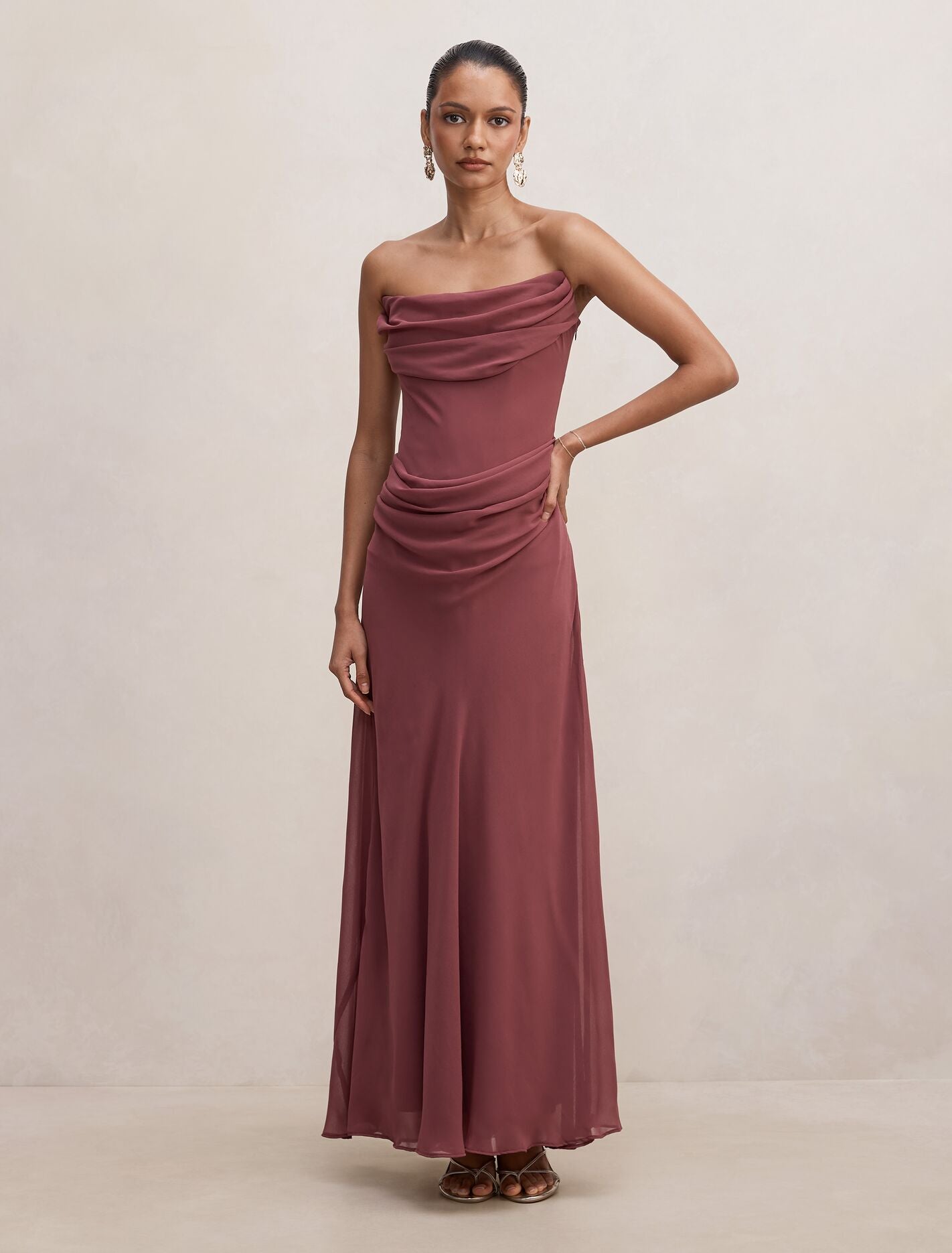 Gwynne Petite Draped Strapless Maxi Dress Sugar Plum Forever New