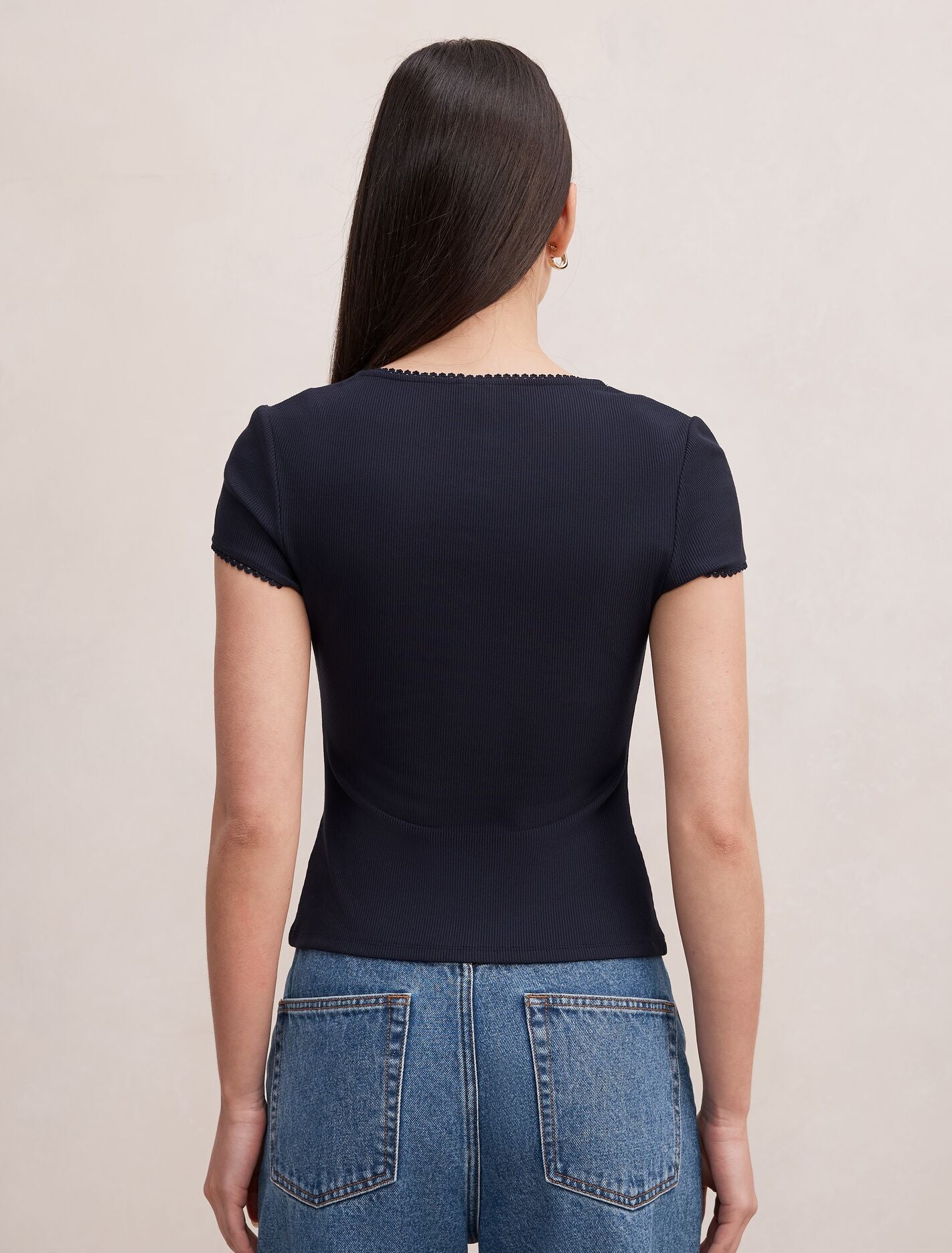 Esther Scoop Neck Trim T-Shirt Forever New