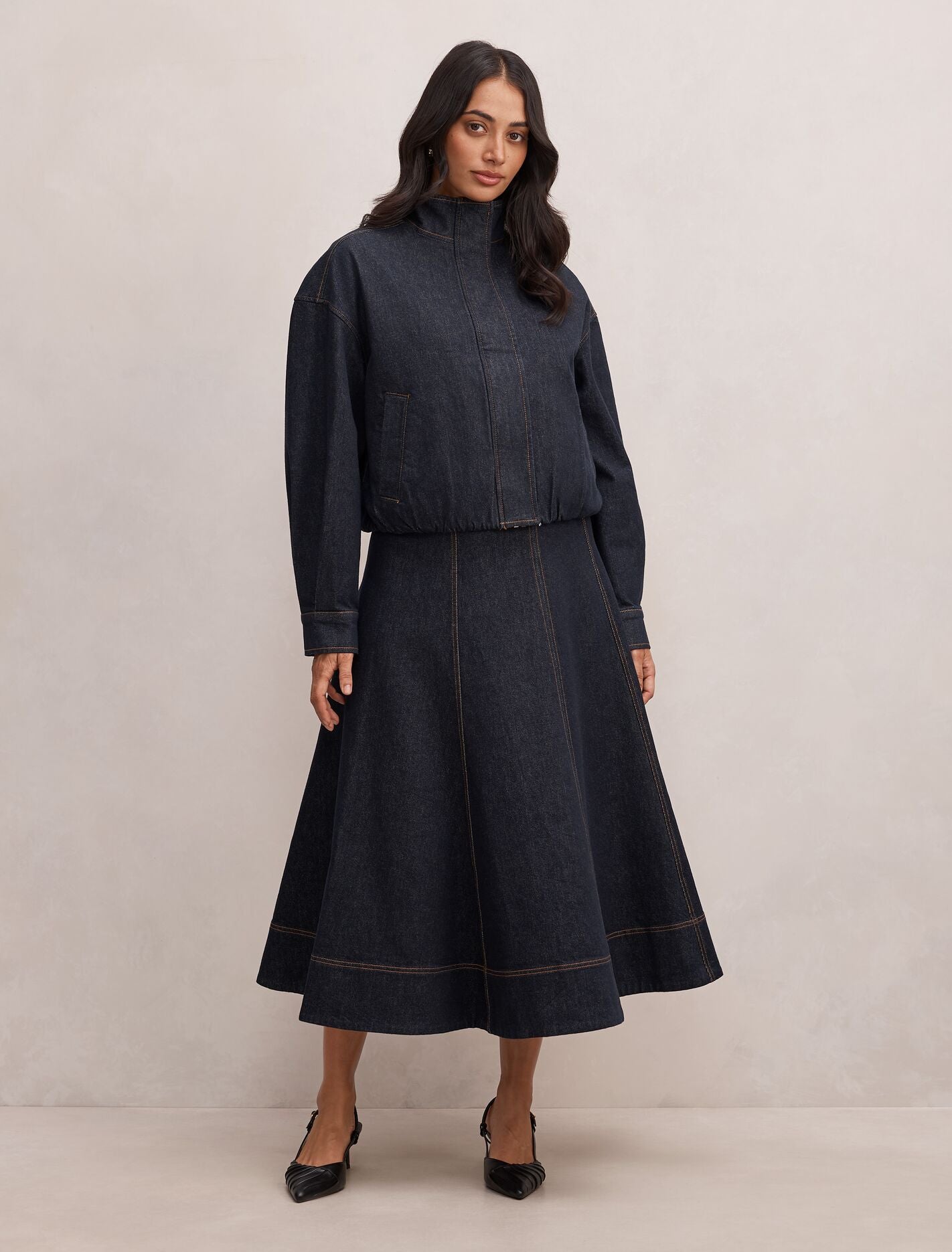 Georgia Denim Maxi Skirt Forever New
