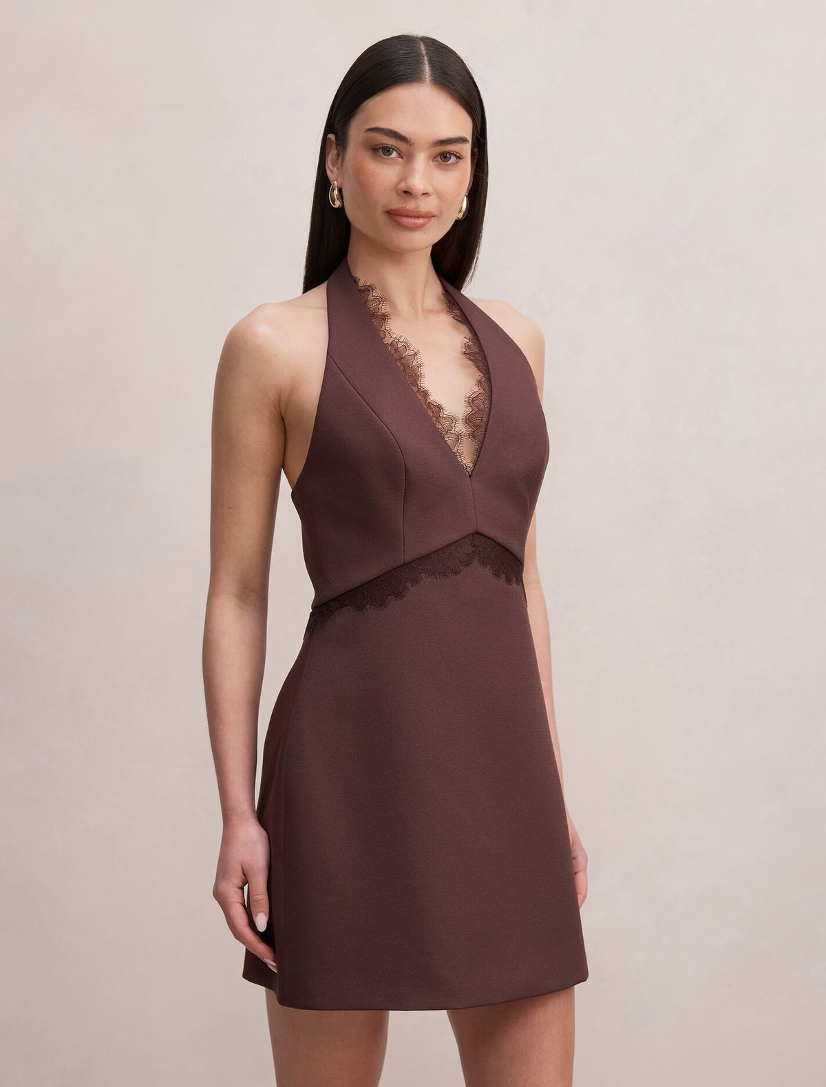 Kobi Lace Halter Mini Dress Forever New