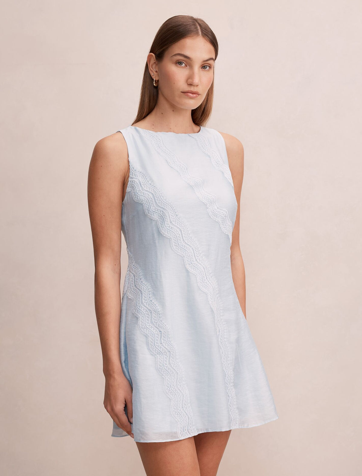 Hannah Lace Detail Mini Dress Forever New