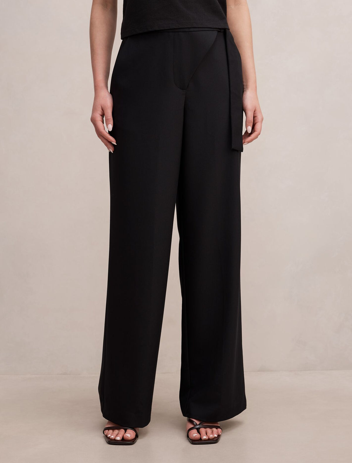 Mila Wrap Wide Leg Pants Black Forever New
