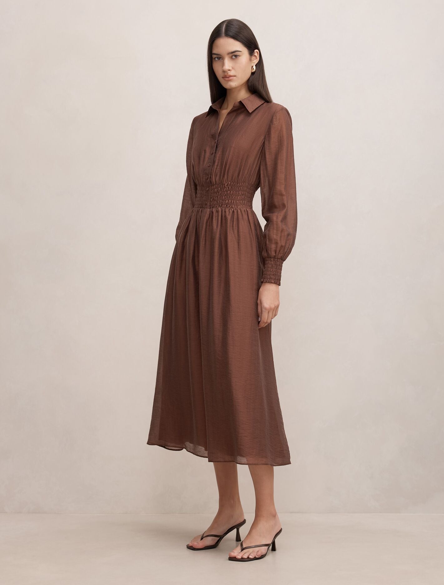 Elissa Shirred Waist Midi Dress Forever New