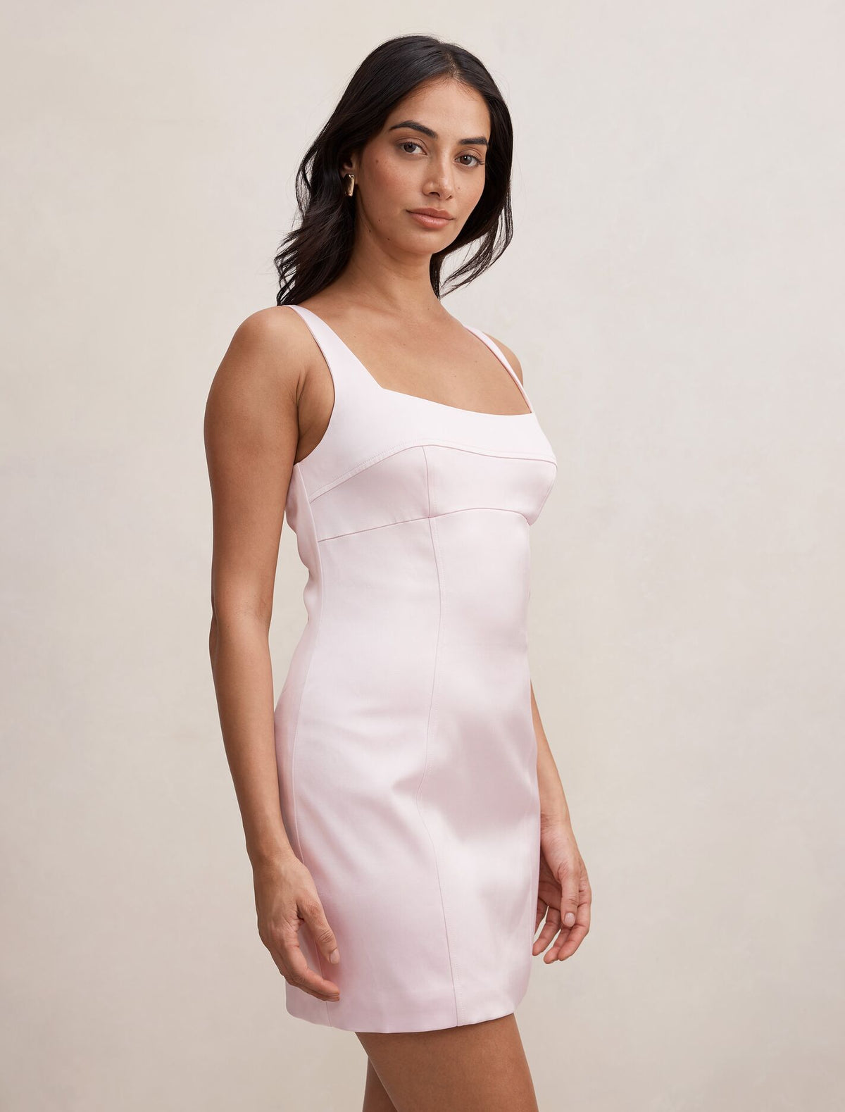 Giana Panelled Satin Mini Dress Forever New