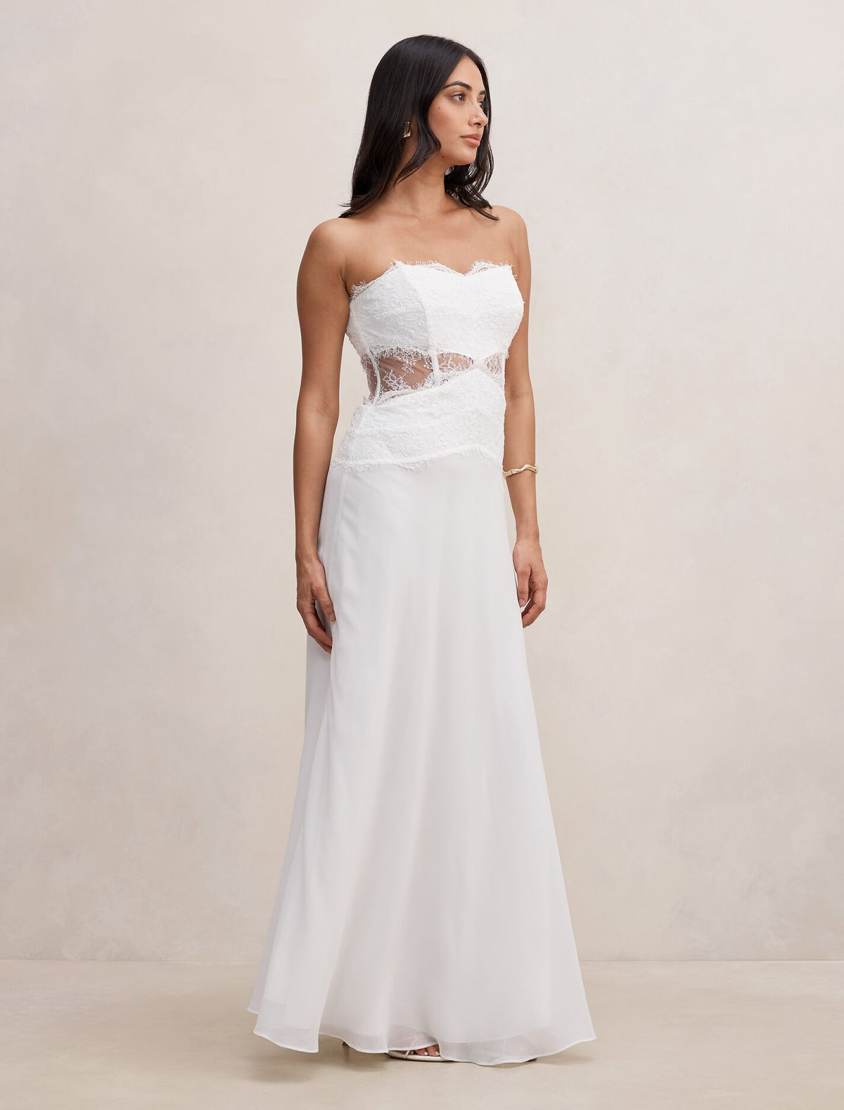 Amity Lace Corset Sheer Maxi Dress Forever New