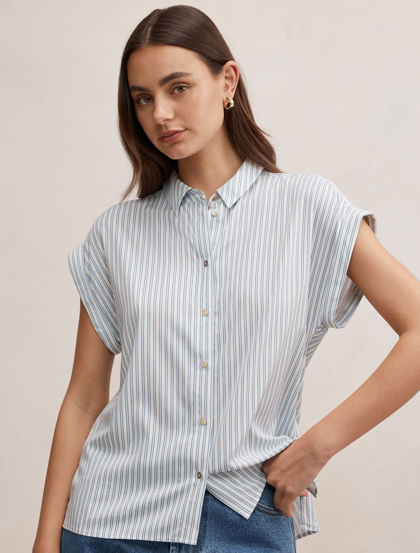 Tia Collar Button Shirt Forever New